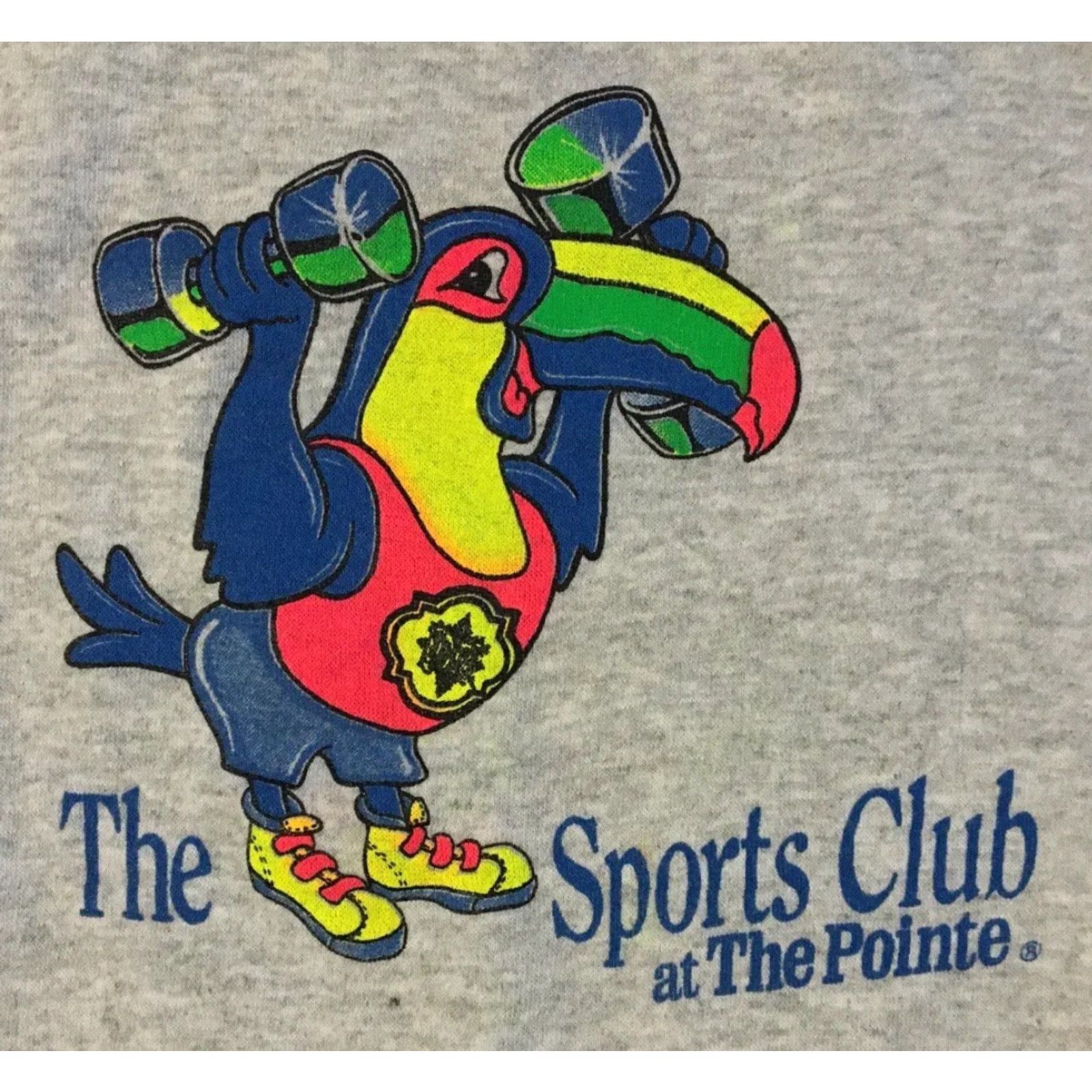 Rainbow VINTAGE Rainbow Pointe Sport Club Hoodie Mens L Gray 80s 90s Grunge Tracksuit Sports Retro Toucan Cartoon Fadeed Sweatshirt Size US L / EU 52-54 / 3 - 2 Thumbnail