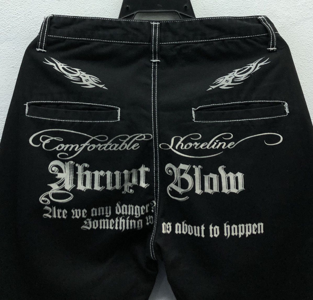 Japanese Brand DENIAL "Abrupt Blow" Graphic Jeans – Gothic Streetwear Style Size US 32 / EU 48 - 4 Thumbnail