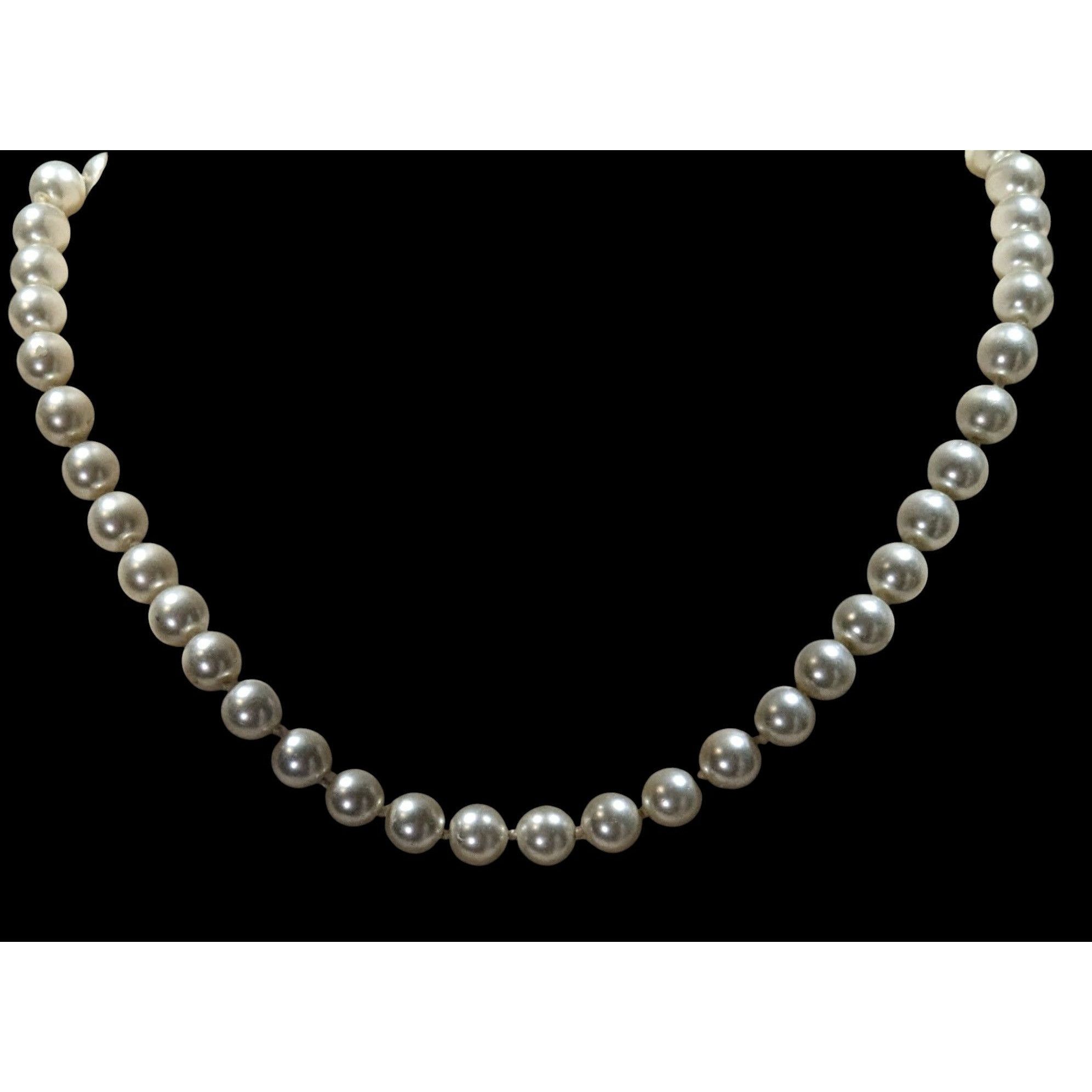Other Vintage Hand Knotted White Faux Pearl Beaded Necklace Size ONE SIZE - 4 Thumbnail
