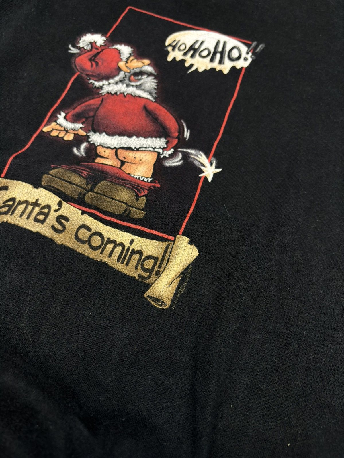 Vintage Vintage 90s HUMOR Sexy Crazy Santa Drugs Coming Tshirt Style Size US L / EU 52-54 / 3 - 2 Thumbnail