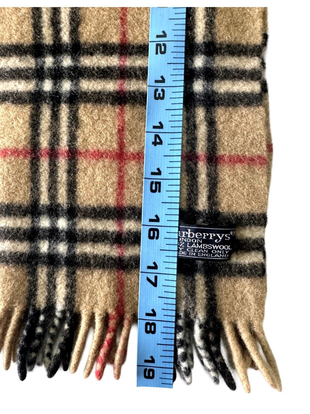Burberry Burberrys Classic Check Scarf Beige 100% Wool Unisex Scarf Size ONE SIZE - 6 Thumbnail
