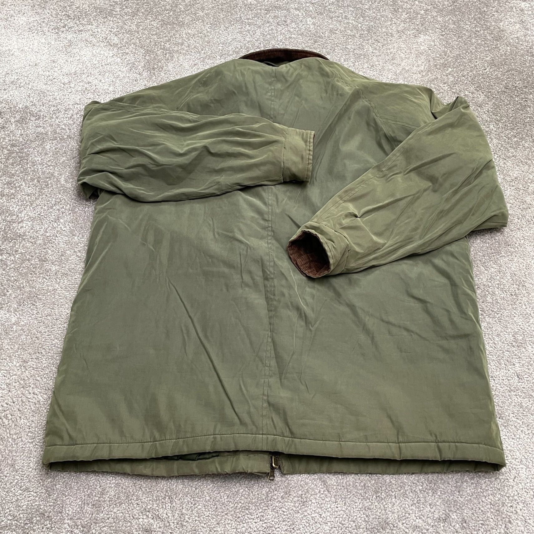 Vintage Split-Rail Thermolite Insulated Outdoor Hunting Jacket Mens Large Army Green Size US L / EU 52-54 / 3 - 2 Thumbnail