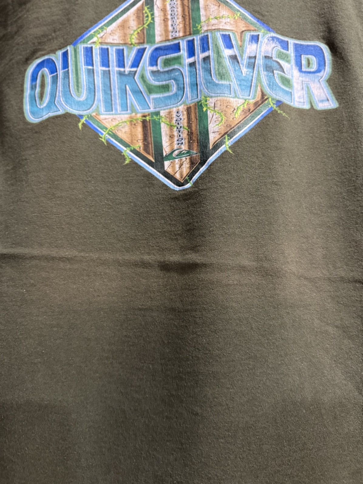 Quiksilver × Vintage Vintage 90s Quiksilver Boarding Evolution Sun Faded Tee Size US L / EU 52-54 / 3 - 4 Thumbnail
