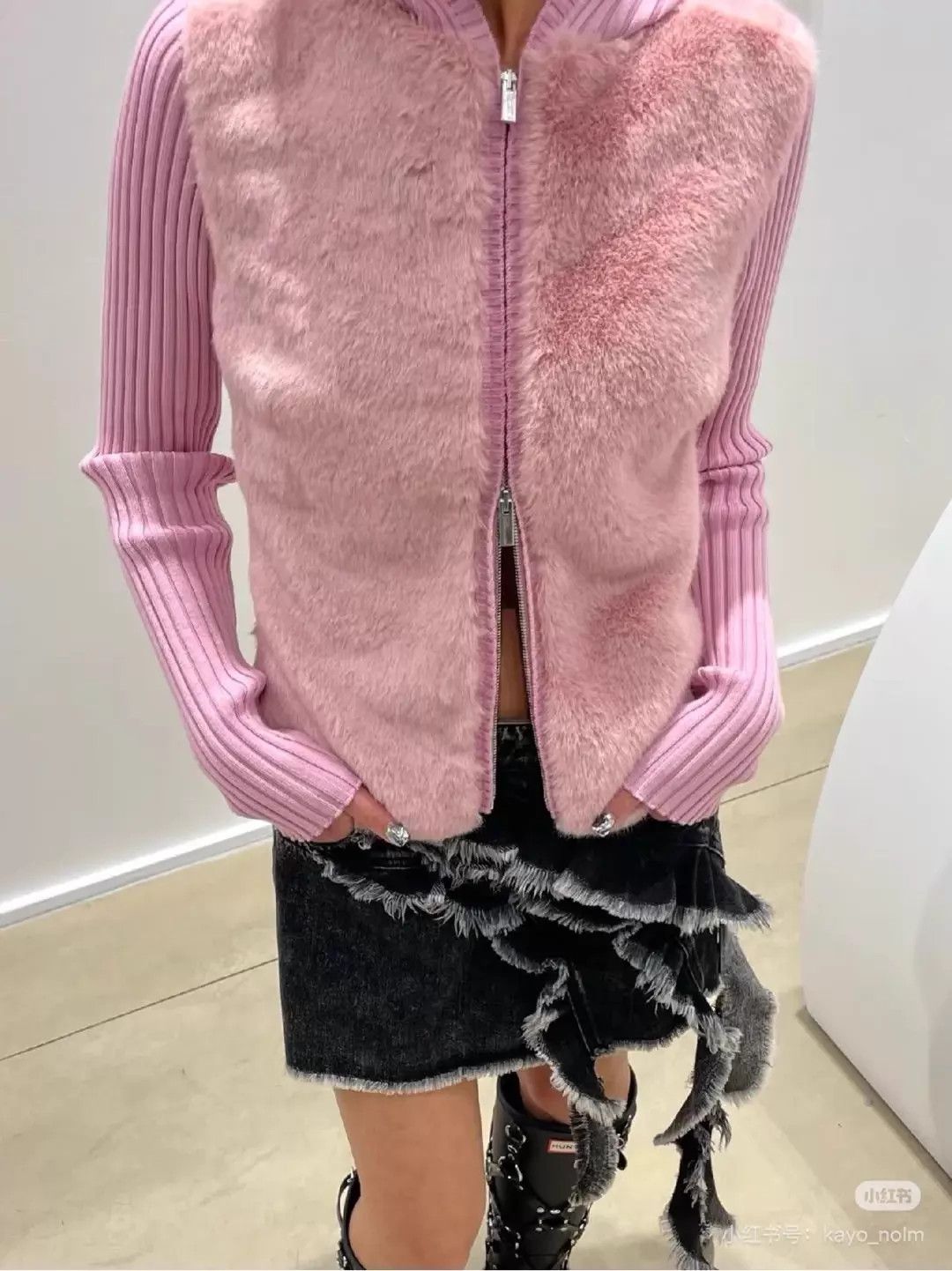 Blumarine Blumarine pink colorblocked knit jacket women's F36 Size XS / US 0-2 / IT 36-38 - 2 Thumbnail