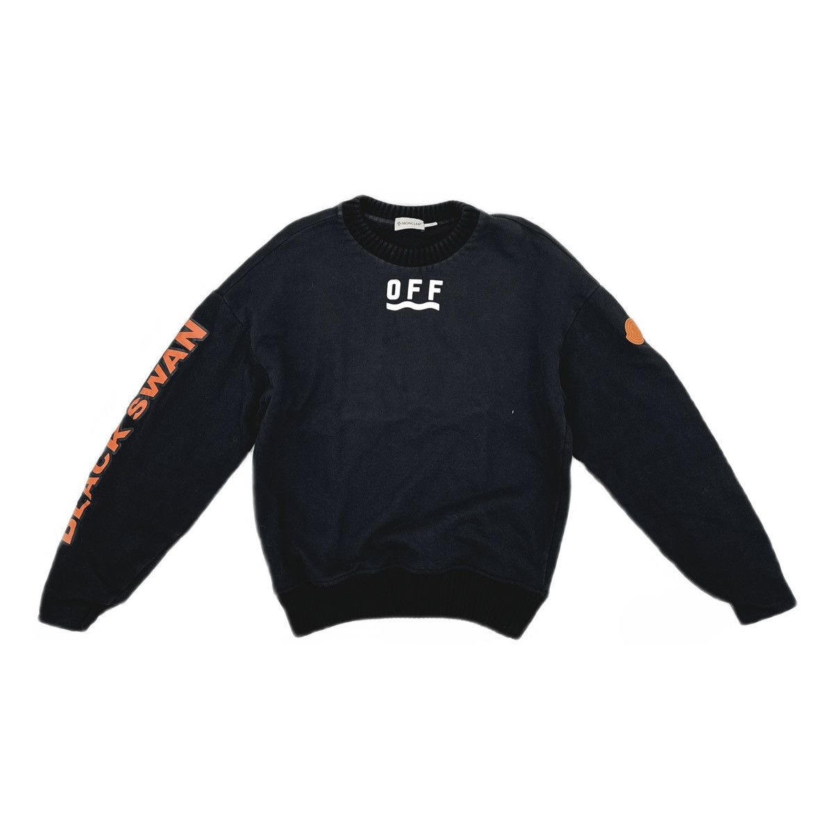 Moncler × Off-White Moncler x Off-White Black Swan Crew Sweatshirt Size US S / EU 44-46 / 1 - 1 Thumbnail