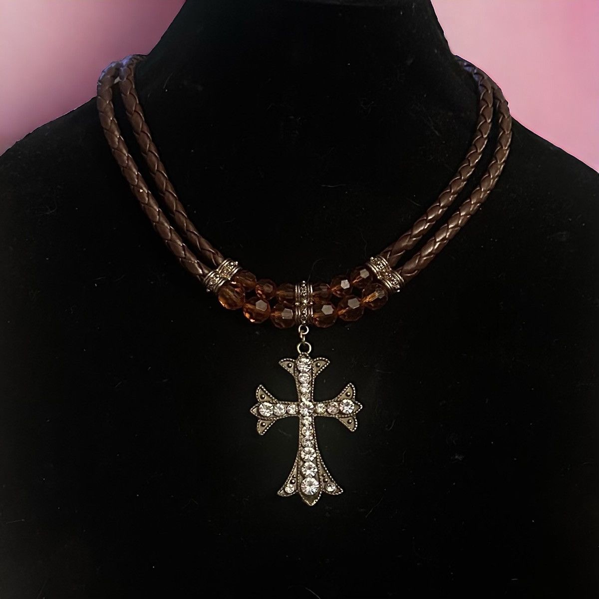 Other Bijoux Terner beaded leather rope cross pendant necklace Size ONE SIZE - 1 Thumbnail