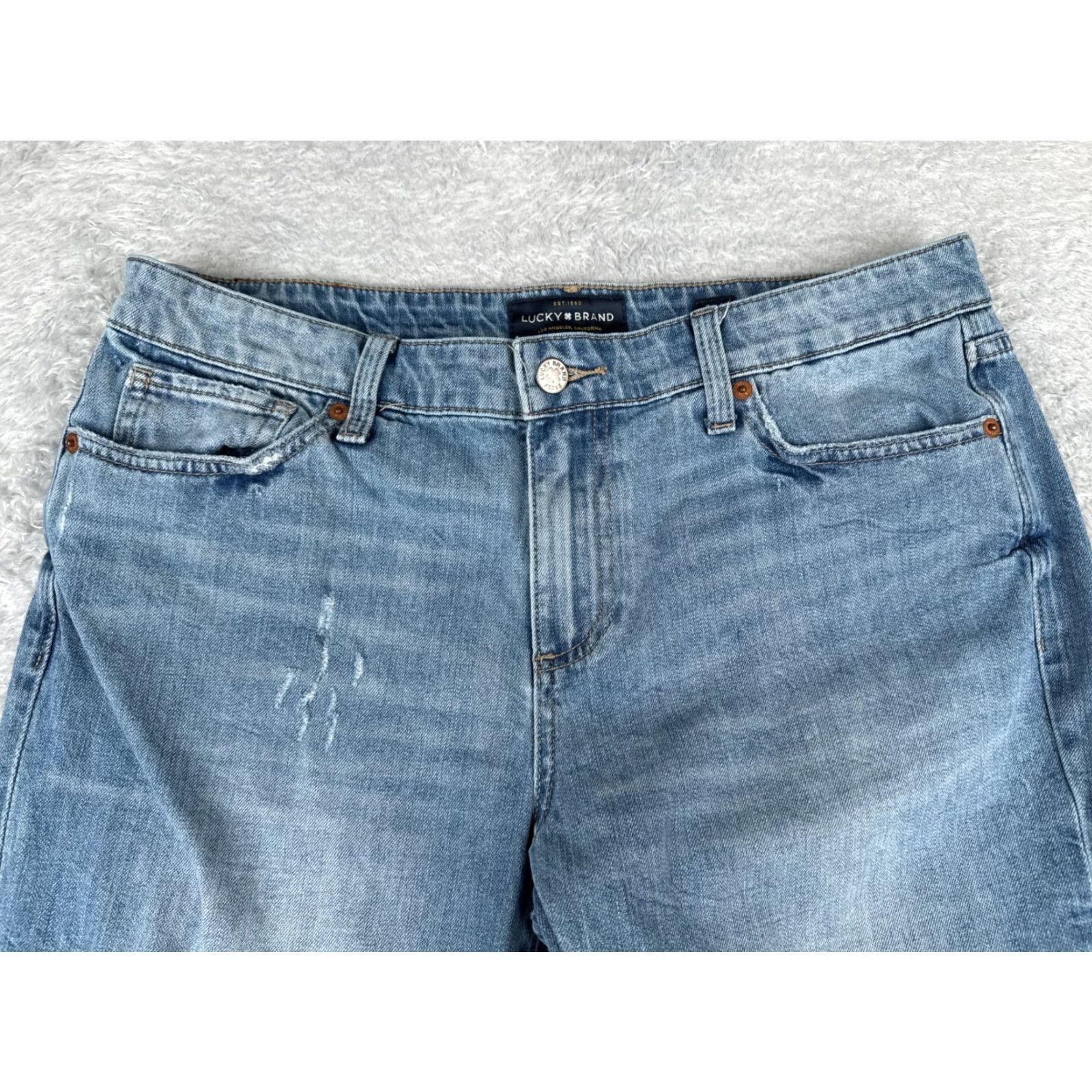 Denime Lucky Pants Womens 8 Blue Denim Jeans 33x25 Slim Boyfriend Distressed 90s American Designer Brand Black Size Type Jeans Size 30" / US 8 / IT 44 - 4 Thumbnail