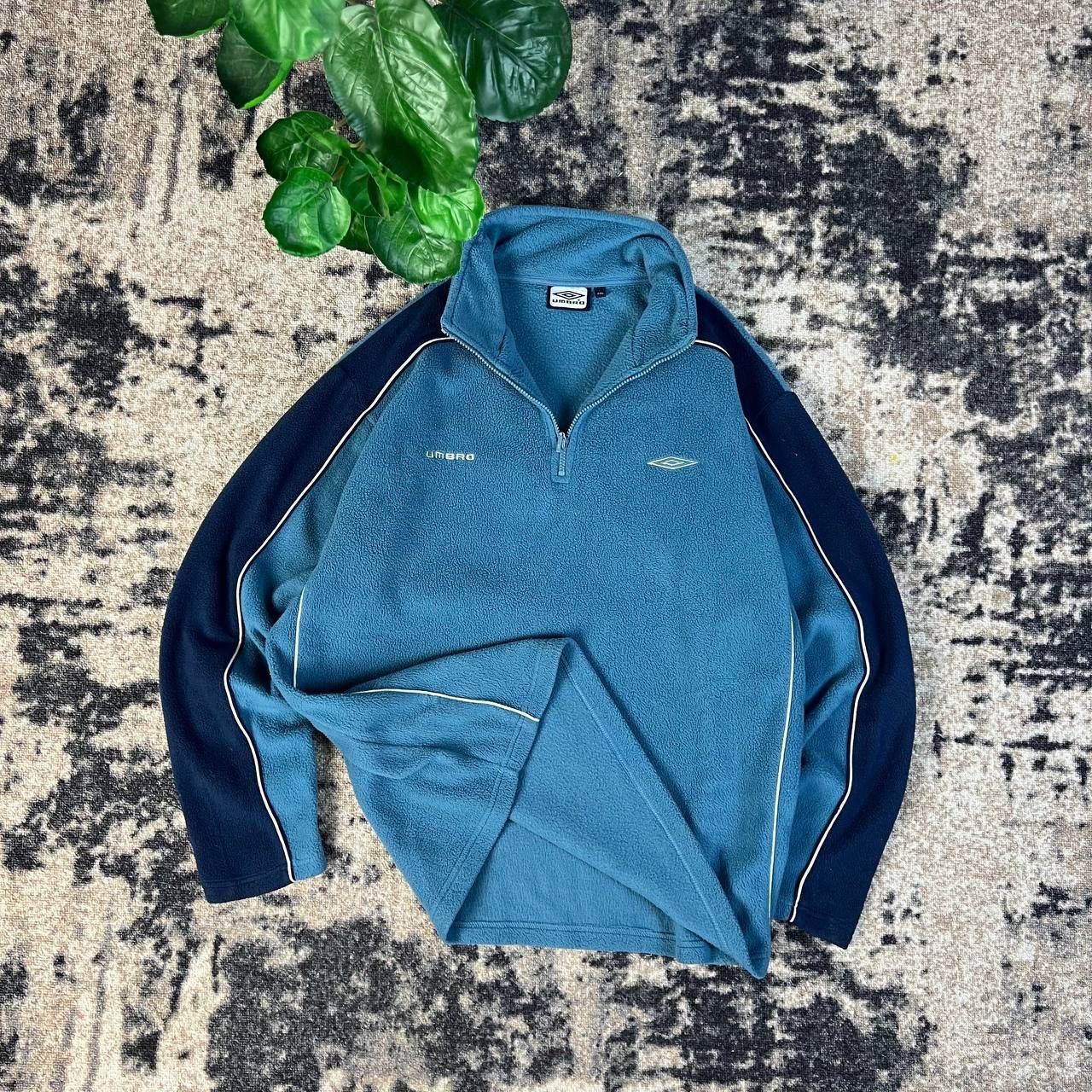 Umbro Mini Logo Vintage Y2K Quarter Zip Up Fleece Sweatshirt