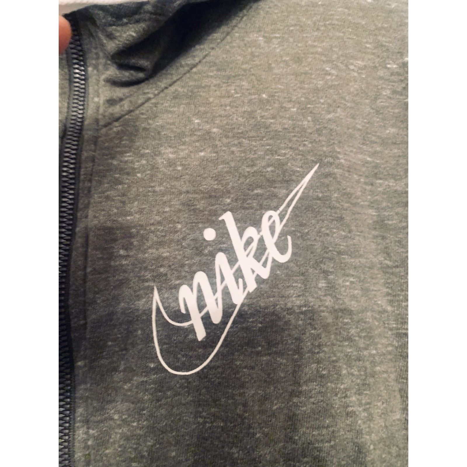 Nike VINTAGE Nike Gym Full Zip Hoodie Womens SMALL Green AQ7874 Cotton Poly Size S / US 4 / IT 40 - 2 Thumbnail