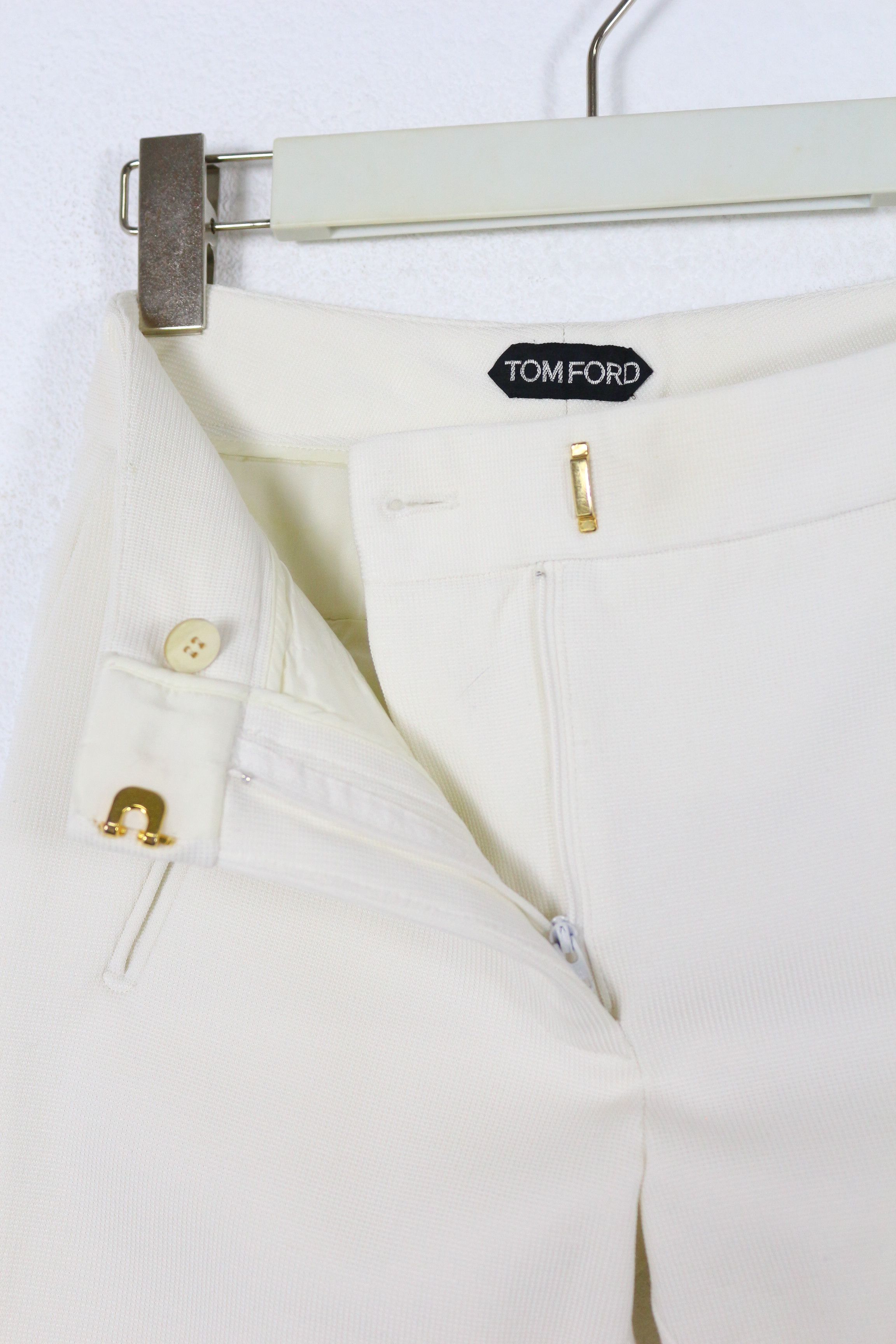 Tom Ford Tom Ford White Waffle Zip Track Leggings Pants 34 Size 24" / US 00 / IT 34 - 5 Thumbnail