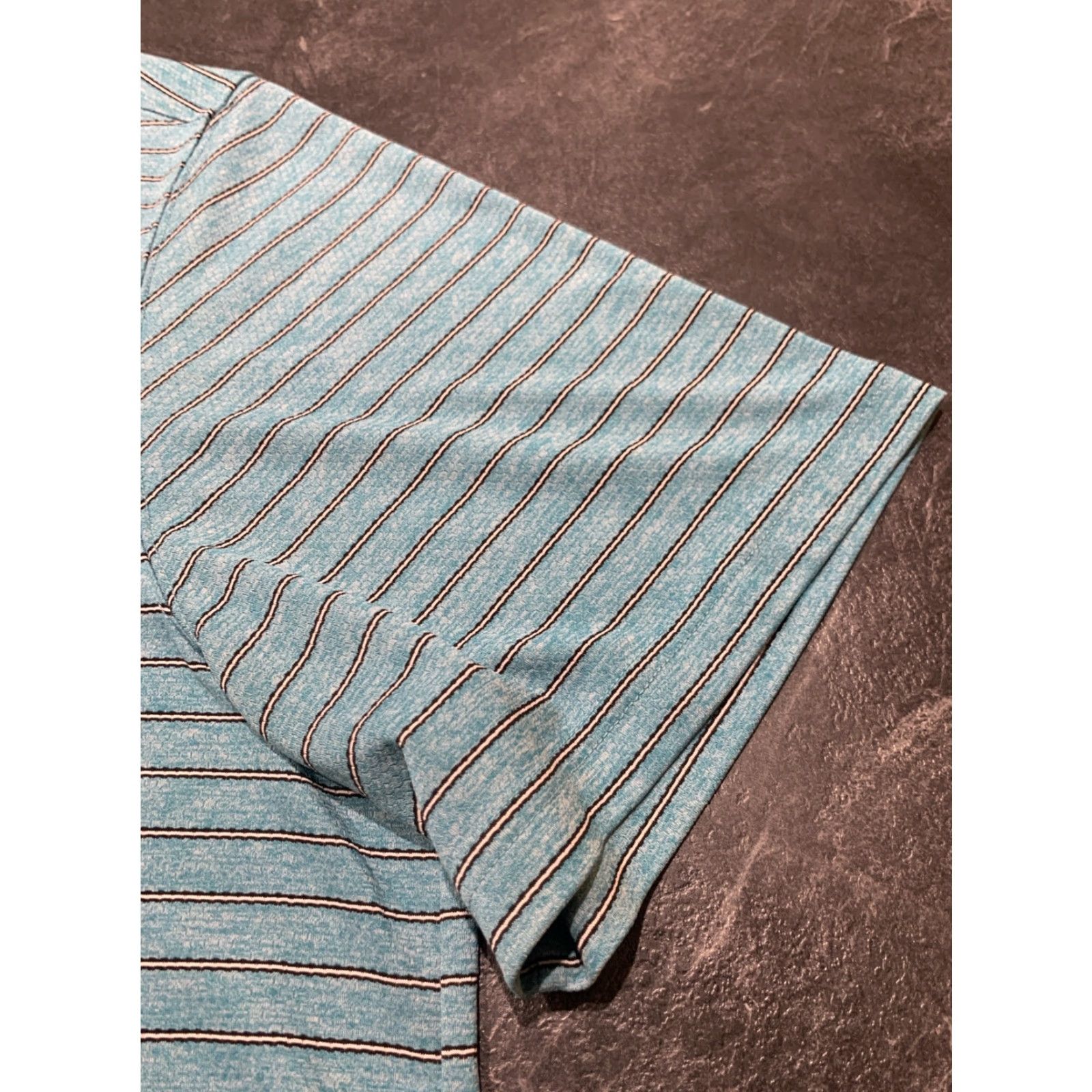Duluth Trading Company DULUTH TRADING CO. 2XL Short Sleeve Polo Shirt Striped Turquoise Wicking Casual Mens Size US XXL / EU 58 / 5 - 3 Thumbnail