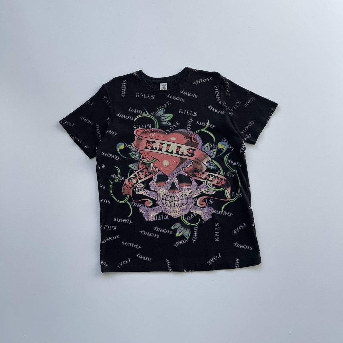 Ed Hardy × Vintage Ed Hardy by Christian Audigier Love Kills Slow Print T-Shirt Size US M / EU 48-50 / 2 - 1 Thumbnail