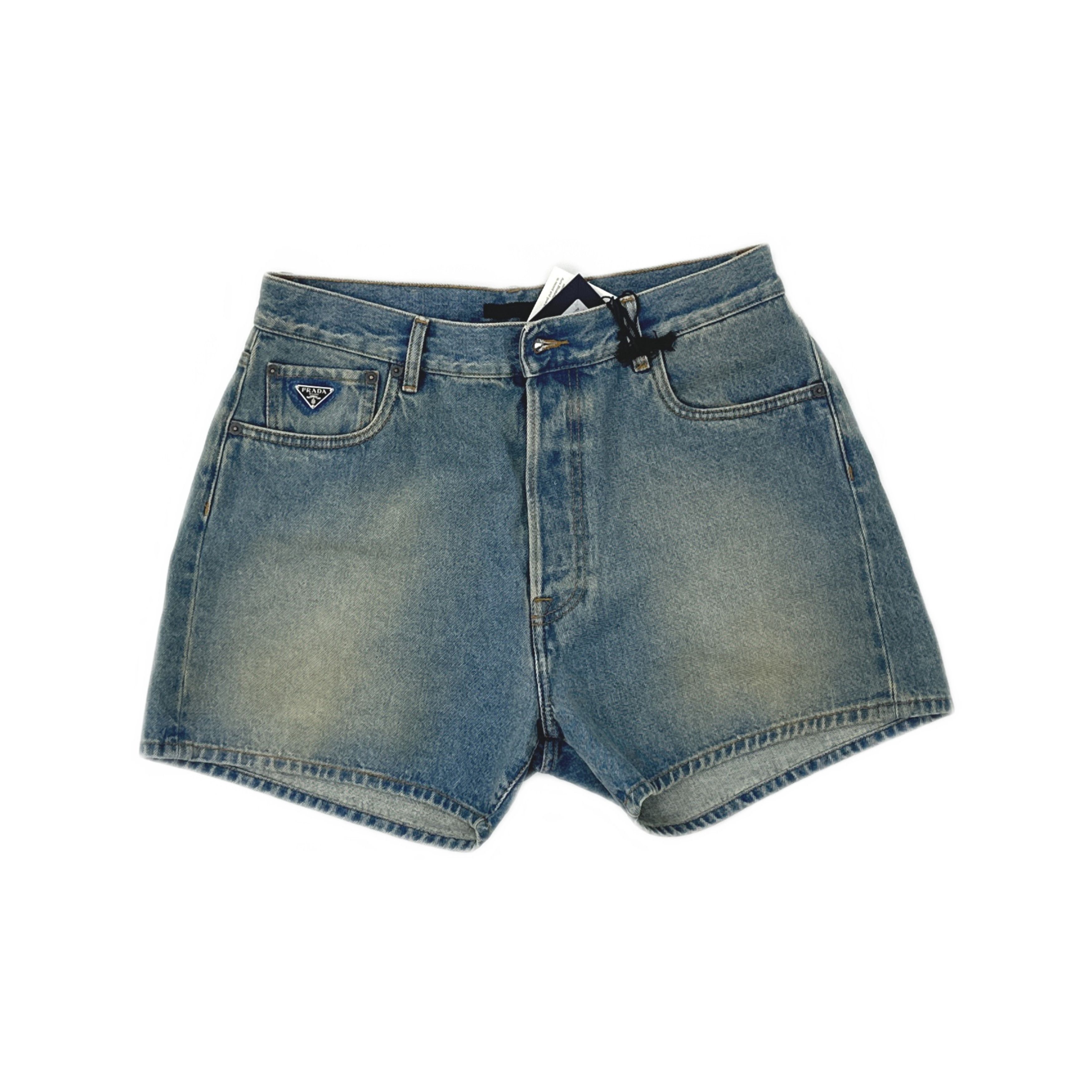 Prada Prada Light Blue Denim Shorts Size 32 Size US 32 / EU 48 - 1 Thumbnail
