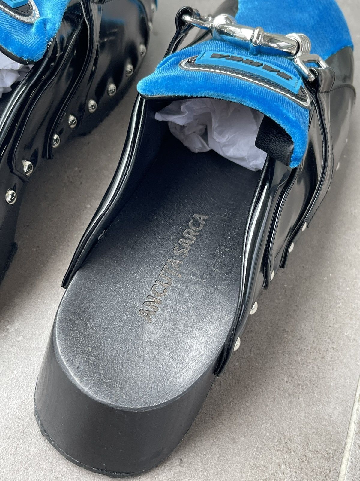 Ancuta Sarca !DS! SS23 Ancuta Sarca Beetle Velvet Leather Trainer Clogs Size US 9 / IT 39 - 14 Thumbnail