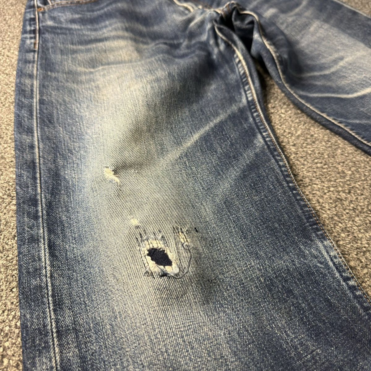 Engineered Garments × Levi's Vintage 90s Levis 503 Distressed Ripped Faded Aging Denim Size US 33 - 7 Thumbnail