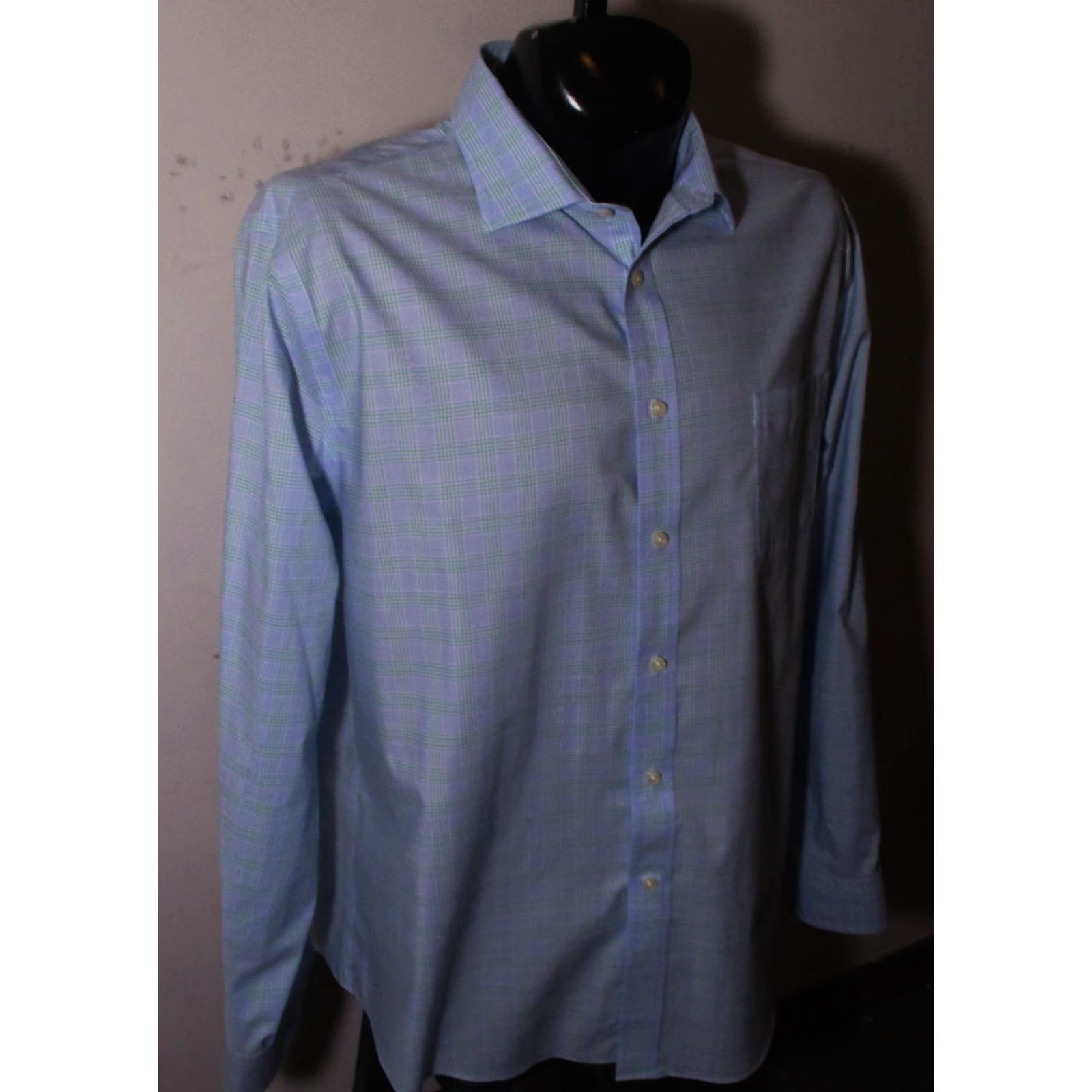 Ralph Lauren LAUREN Ralph Lauren Blue Long Sleeve Dress Shirt 18/36-37 2XL Mens Size 18 Classic Check Blue Shirt Size 48R - 3 Thumbnail