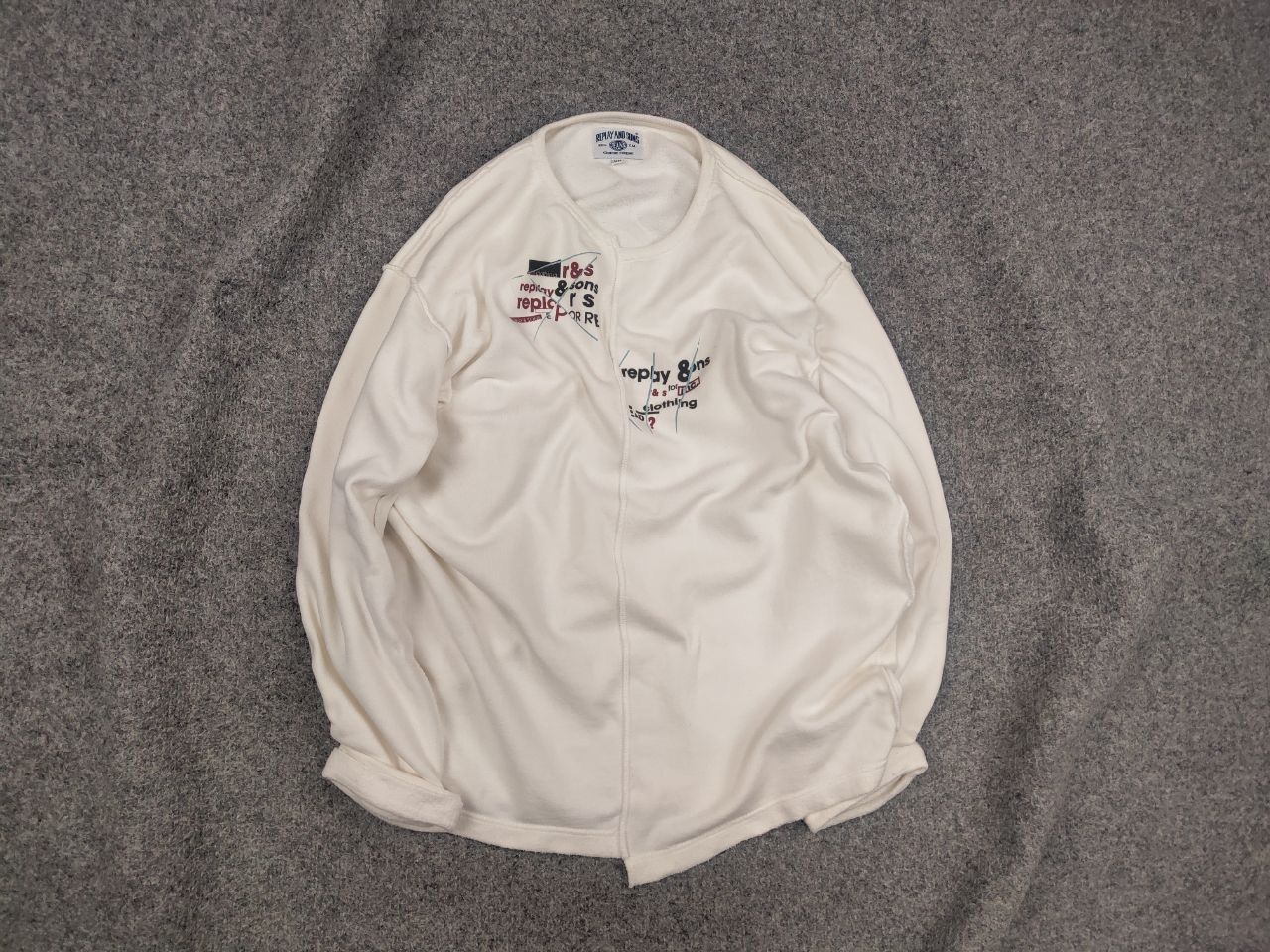 Replay Replay and Sons Design Asimetric Logo White Sweatshirt Size US M / EU 48-50 / 2 - 2 Thumbnail