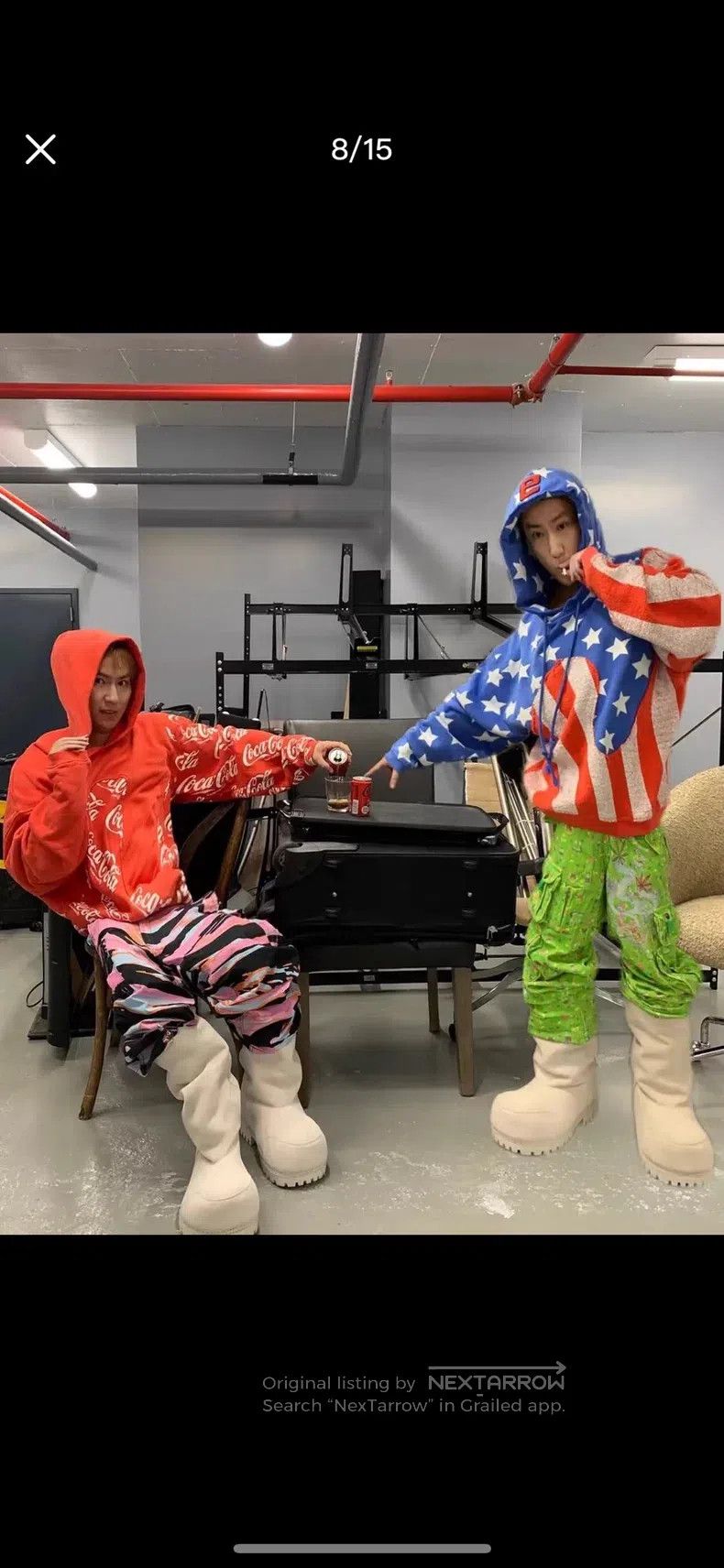 ERL ERL American flag hooded sweatshirt, large logo on the hoo Size US L / EU 52-54 / 3 - 8 Thumbnail