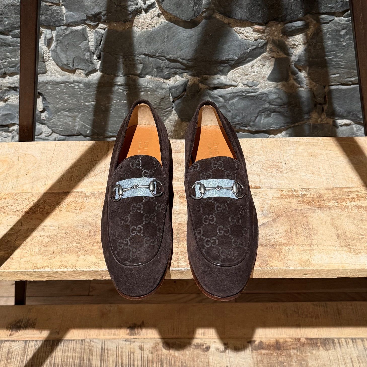 Gucci Gucci Brown Luxury Suede GG Horsebit Accent Jordy Loafers Size US 11 / EU 44 - 2 Thumbnail