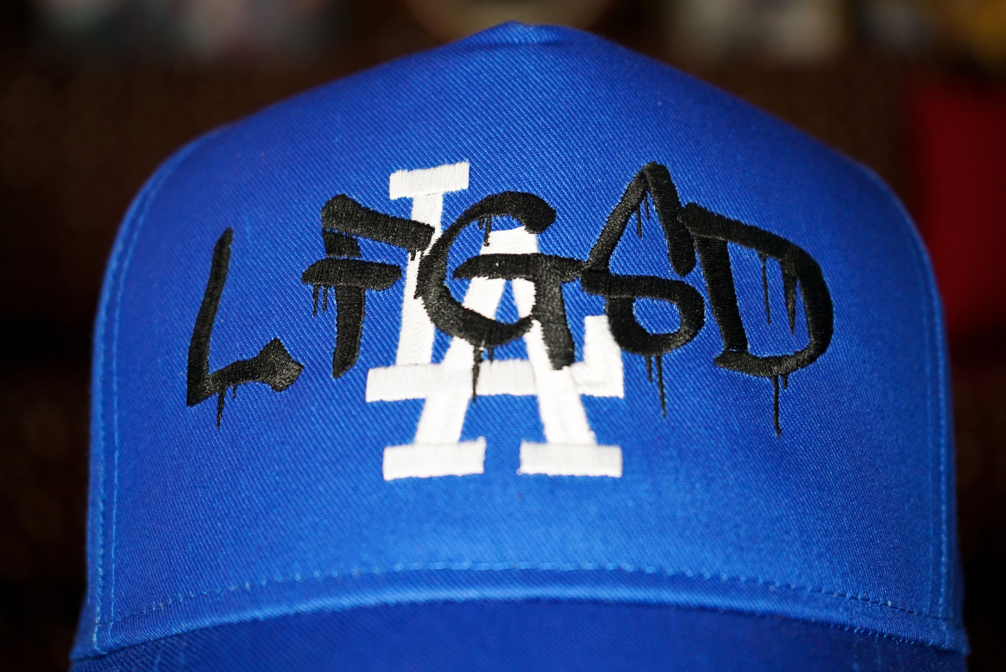 Handmade LFGSD San Diego Padres Graffiti Over Los Angeles Dodgers Hat Size ONE SIZE - 5 Thumbnail