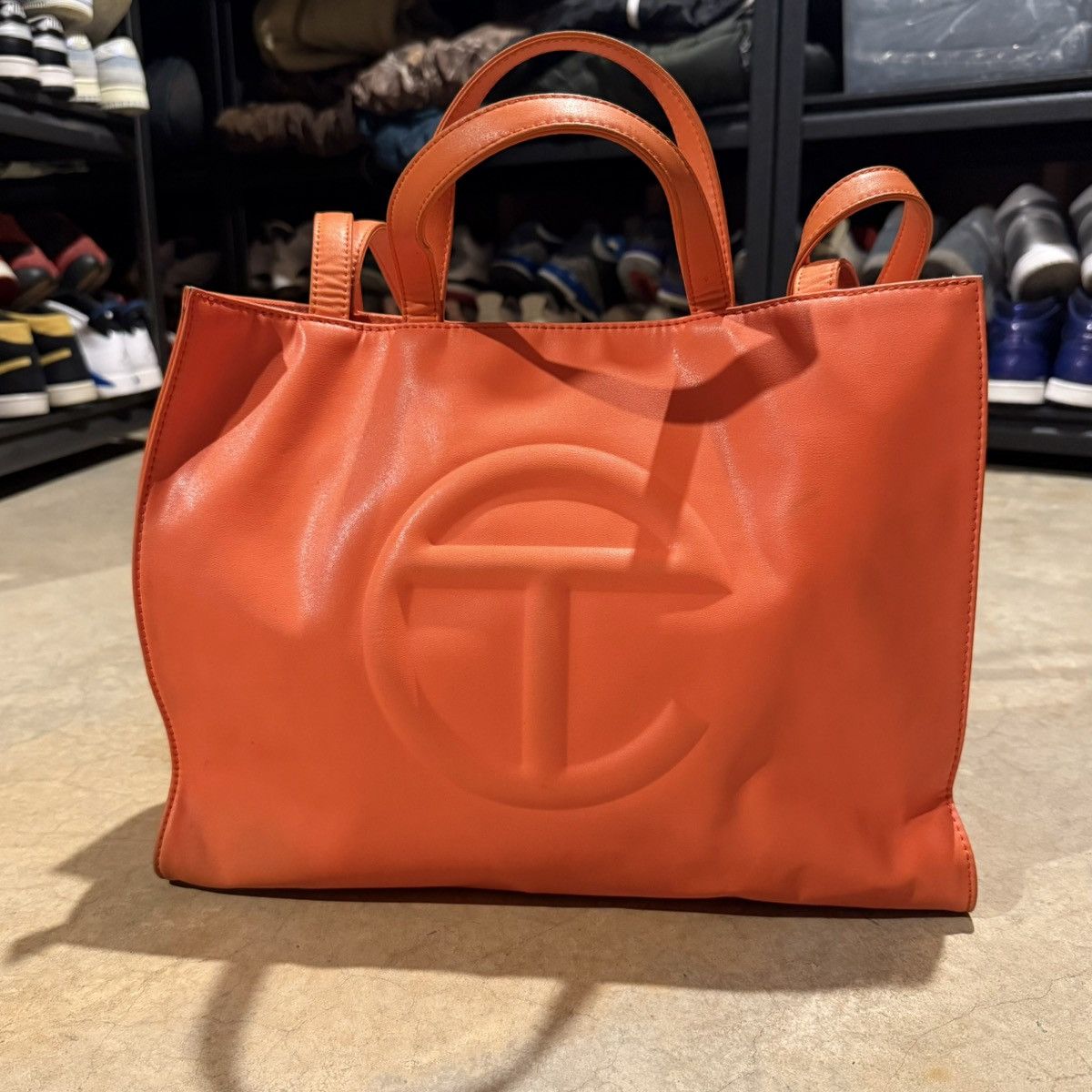 Telfar Telfar Shopping Tote Bag Orange Vegan Leather Medium Size ONE SIZE - 2 Thumbnail
