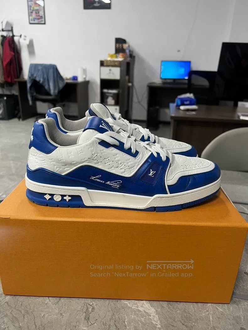Louis Vuitton Louis Vuitton Trainer white blue shoes Size US 10 / EU 43 - 2 Thumbnail
