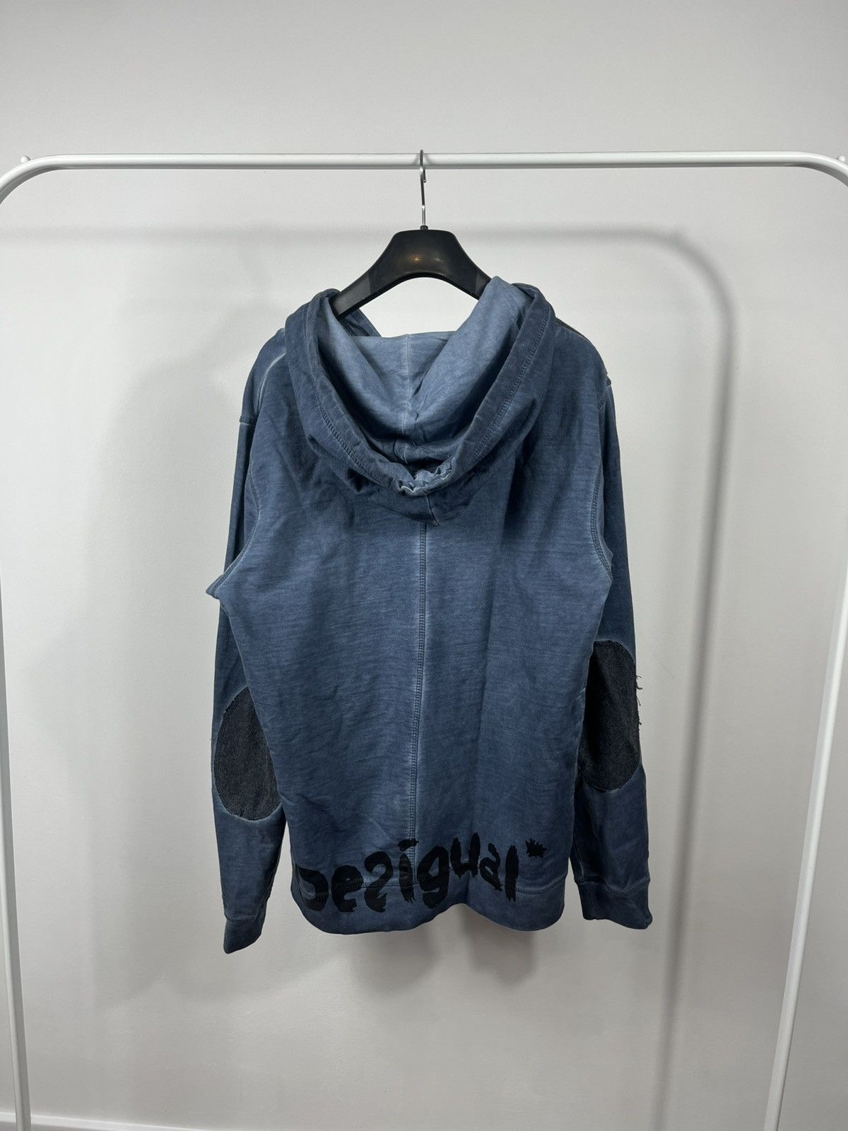Desigual Desigual blue washed hoodie with metal buckles size M men Size US M / EU 48-50 / 2 - 13 Thumbnail