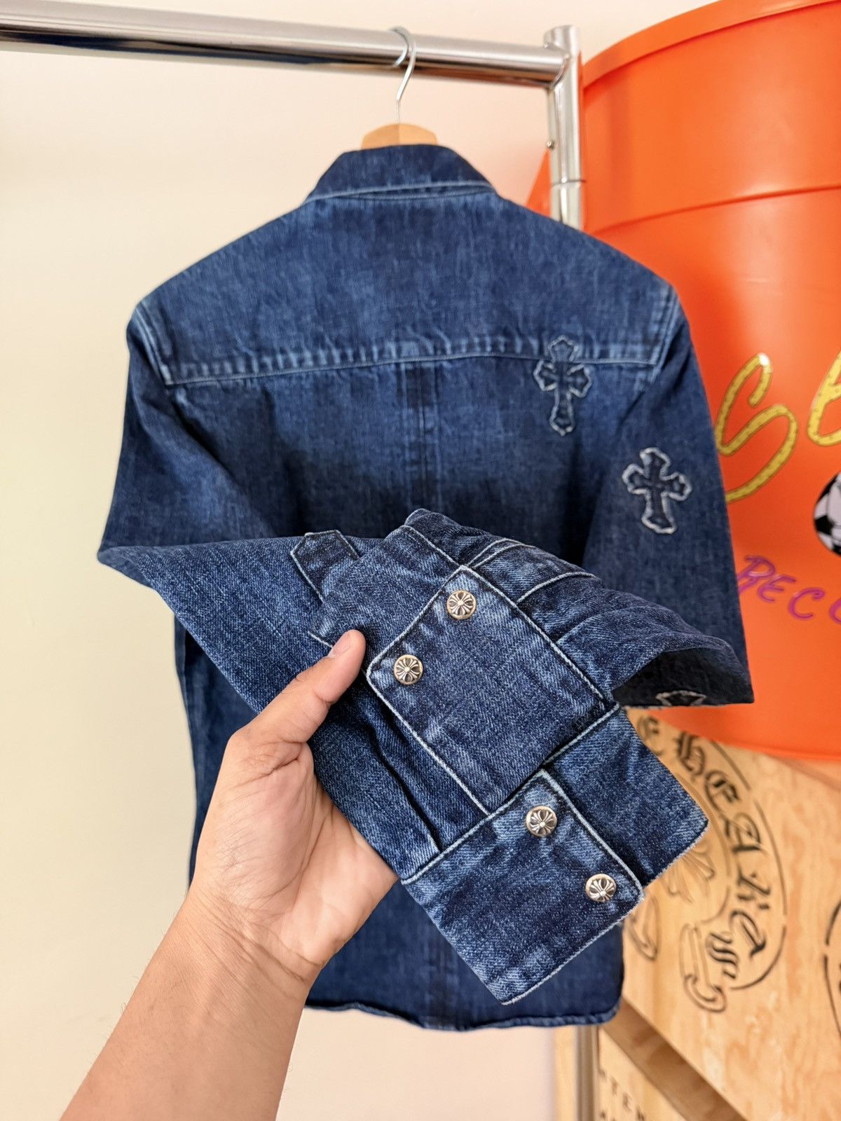 Chrome Hearts Chrome Heart Embroidered Denim Cross Patch Denim Button Up M Size US M / EU 48-50 / 2 - 5 Thumbnail