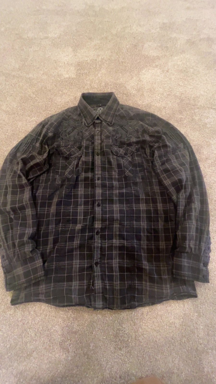 Vintage Black Cross Button Up Size US M / EU 48-50 / 2 - 3 Thumbnail