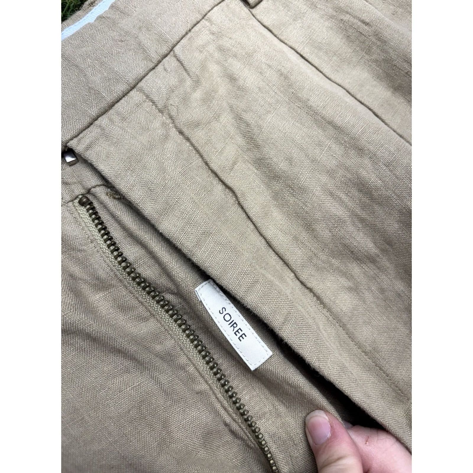 Cremieux Daniel Cremieux Soiree Linen Pants Mens 38x30 Khaki Dress Linen Straight Pants Side Pocket Beige Regular Mens Size US 38 / EU 54 - 7 Thumbnail