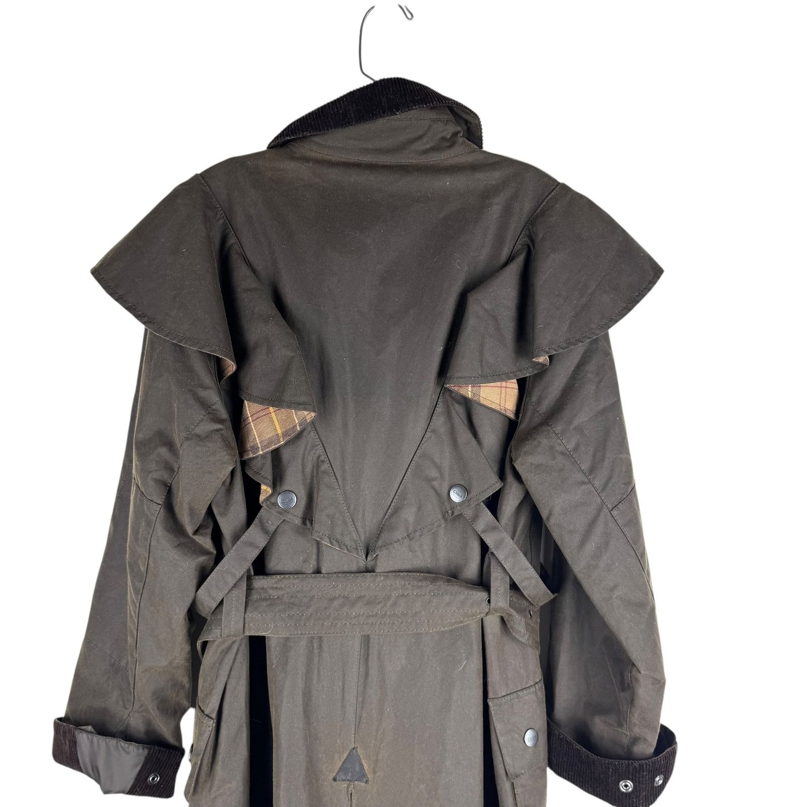Chloe NEW Chloe X Barbour Dany Waxed Long Trench Coat Ruffles 12 Size XL / US 12-14 / IT 48-50 - 9 Thumbnail