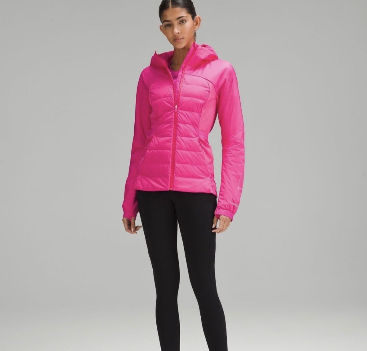 image of Lululemon Down For It All Jacket Color Sonic Pink Size 12, Women's