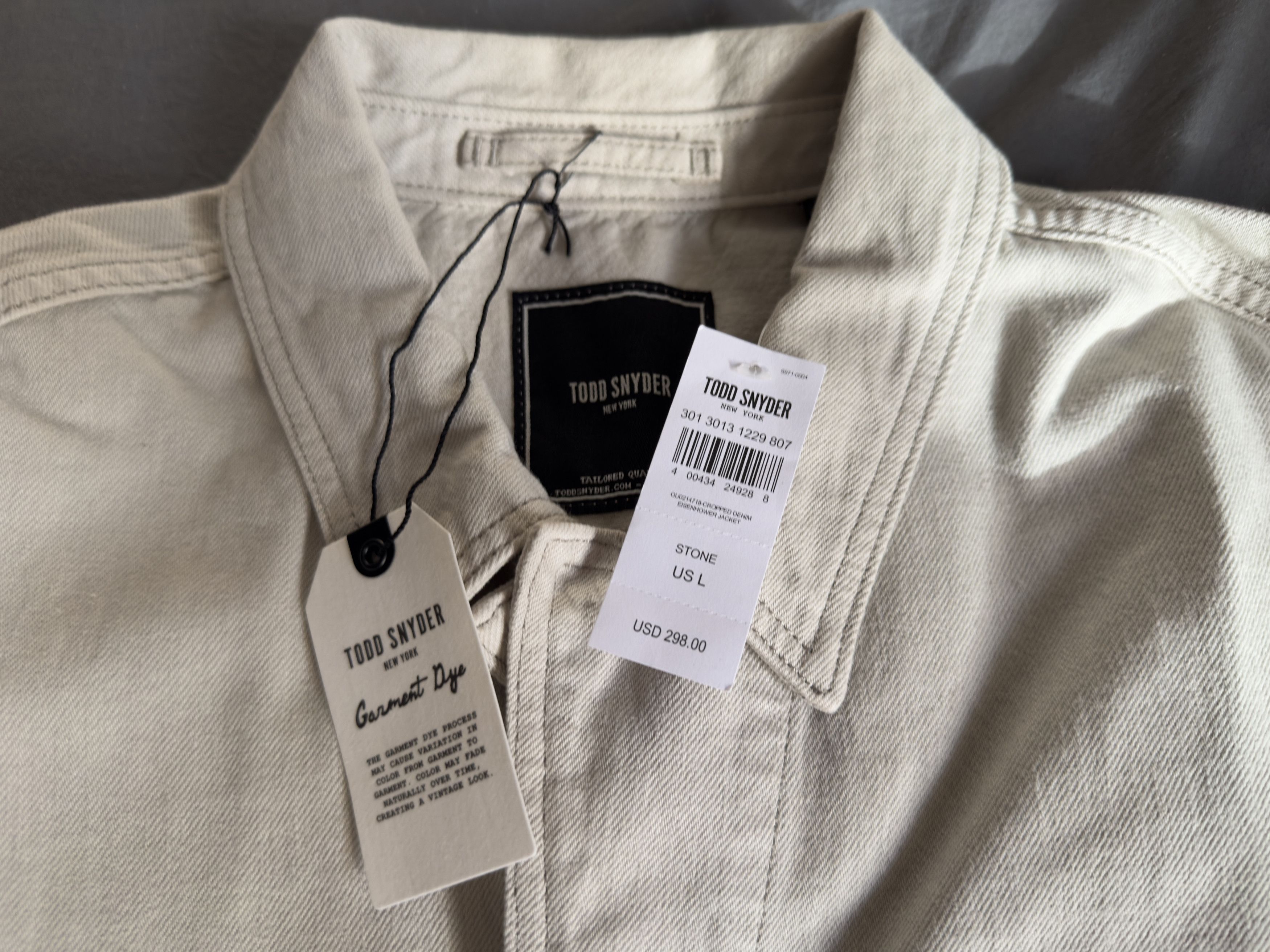 Todd Snyder Todd Snyder Cropped Eisenhower Jacket in Stone Large $298 Size US L / EU 52-54 / 3 - 4 Thumbnail