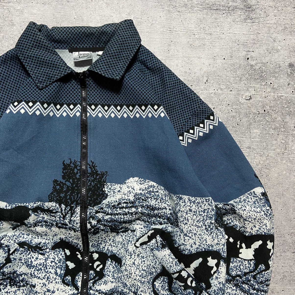 Vintage 📌 Vintage Jacques Lorant “Wild Horses” Denim Jacket Size US L / EU 52-54 / 3 - 2 Thumbnail