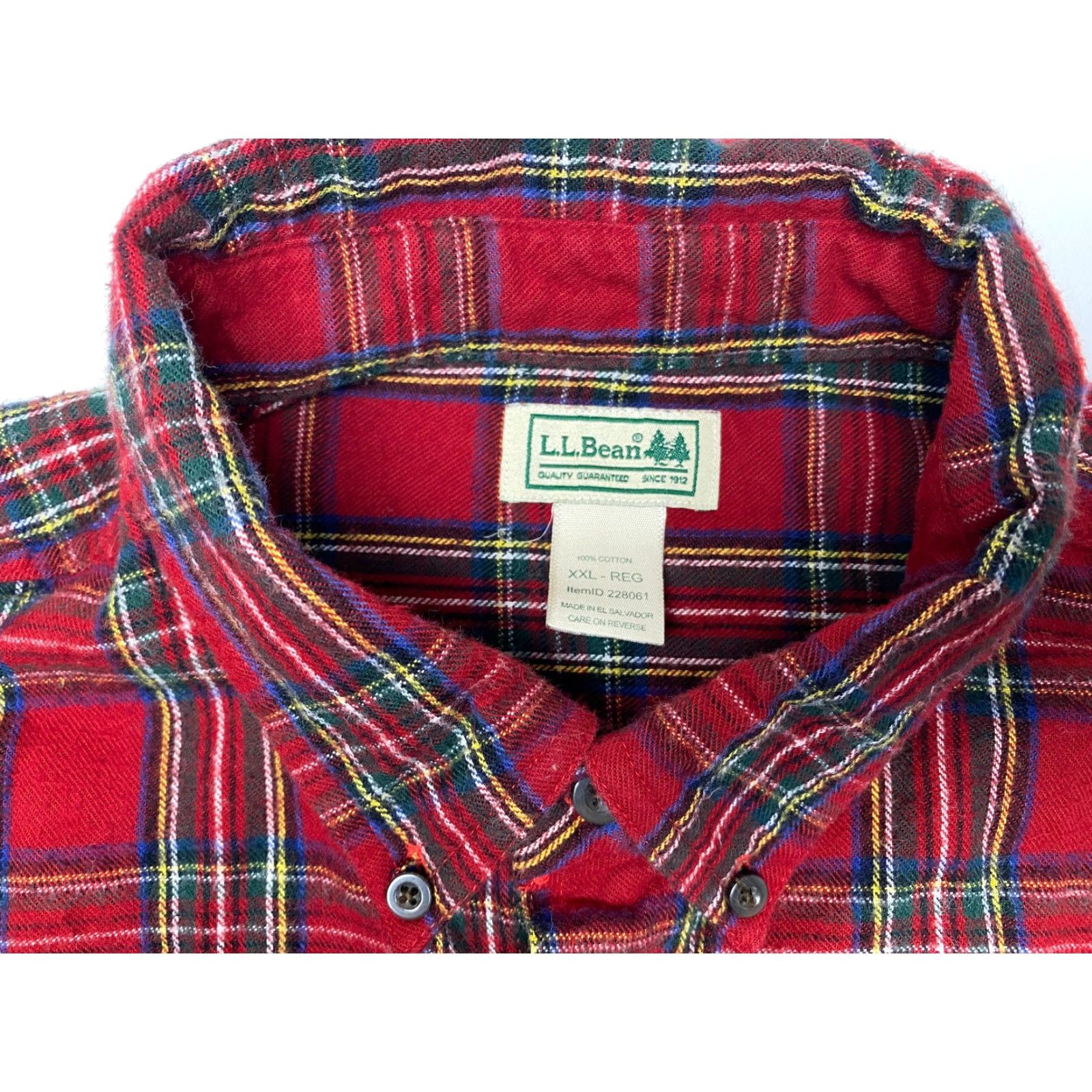 Vintage L.L. Bean Shirt Men’s 2XL Red Plaid Long Sleeve Flannel 100% Cotton 7661 Size US XXL / EU 58 / 5 - 6 Thumbnail