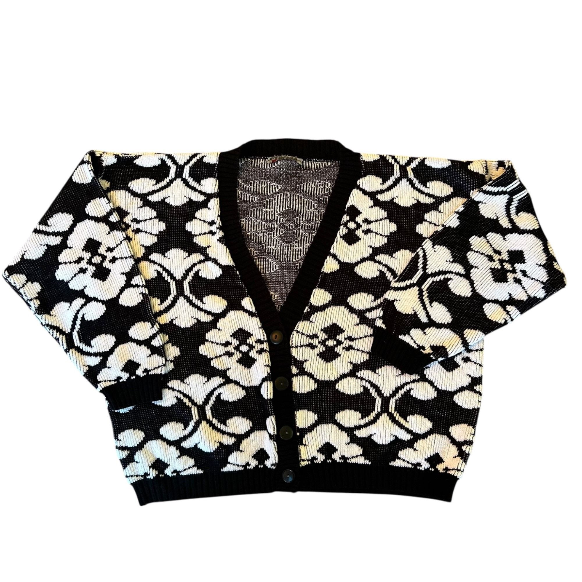 Vintage Vintage Chunky Knit Abstract Novelty Cardigan Sweater M Size M / US 6-8 / IT 42-44 - 1 Thumbnail