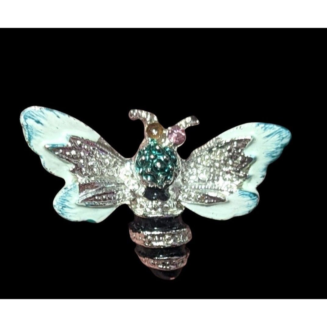 Other Vintage Blue And Silver Tone Mini Bee Brooch Size ONE SIZE - 1 Thumbnail
