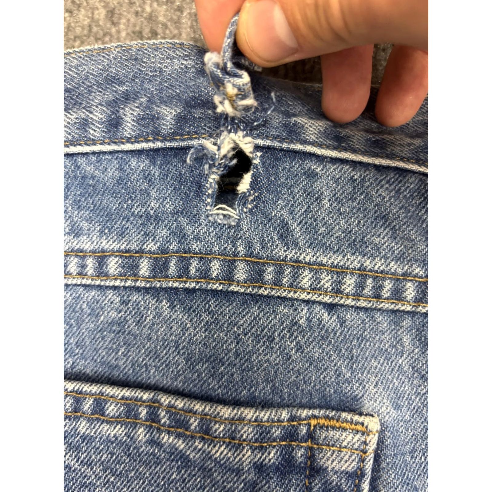 Carhartt Carhartt Jeans Mens Blue Denim Relaxed Fit Workwear Distressed Heavy Fading Size US 30 / EU 46 - 8 Thumbnail