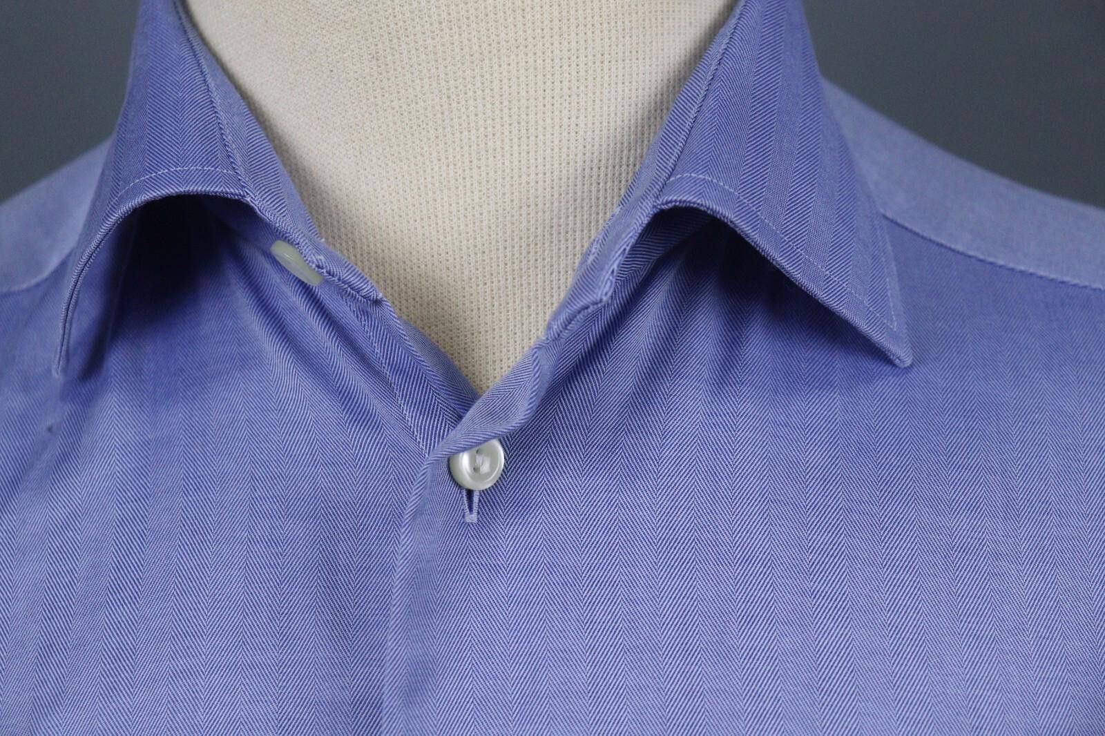Eton Eton Slim Fit Blue Angle Cuff Shirt Size 40 / 15.75 Size US M / EU 48-50 / 2 - 5 Thumbnail