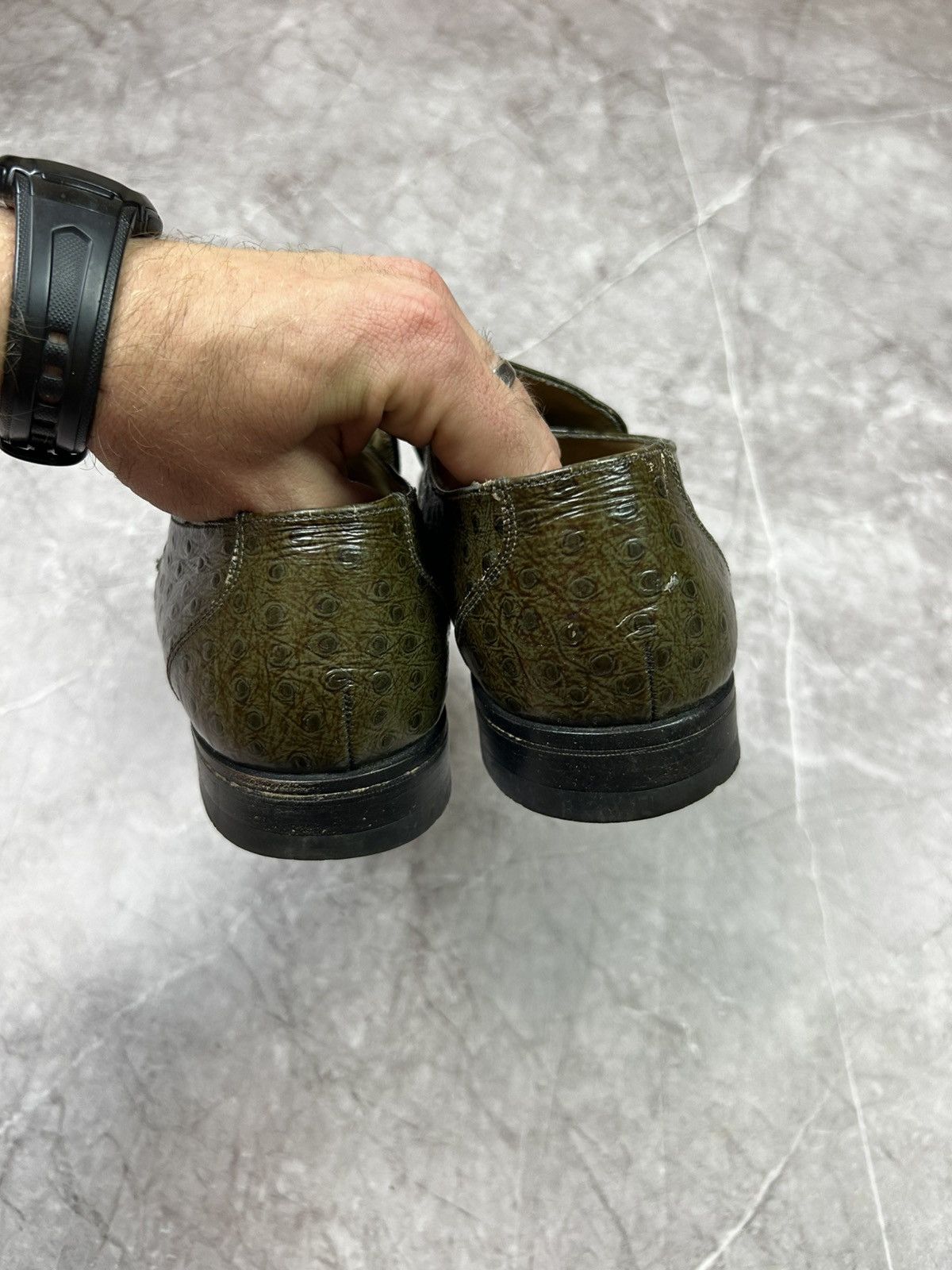 Grenson GRENSON TOP GALLANTS Men's Green Crocodile Leather Slip-On Size US 9 / EU 42 - 9 Thumbnail