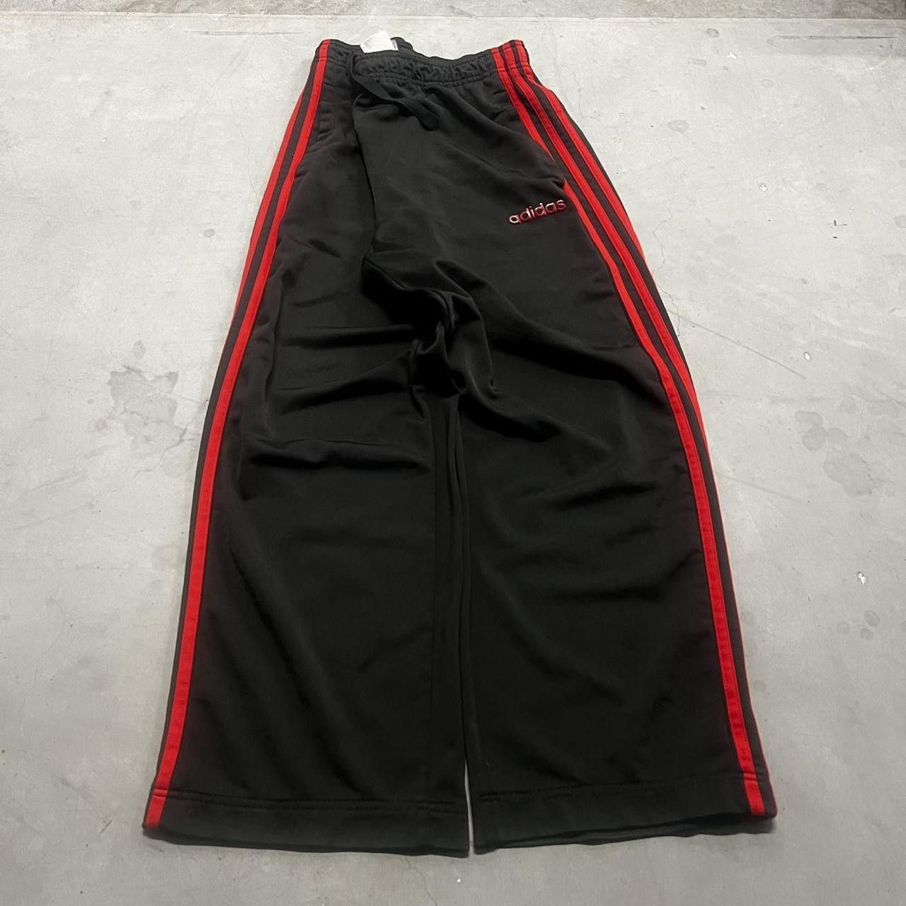 Adidas Crazy Vintage Y2K/2000s Baggy Adidas Red Striped Trackpants! Size US 34 / EU 50 - 2 Thumbnail