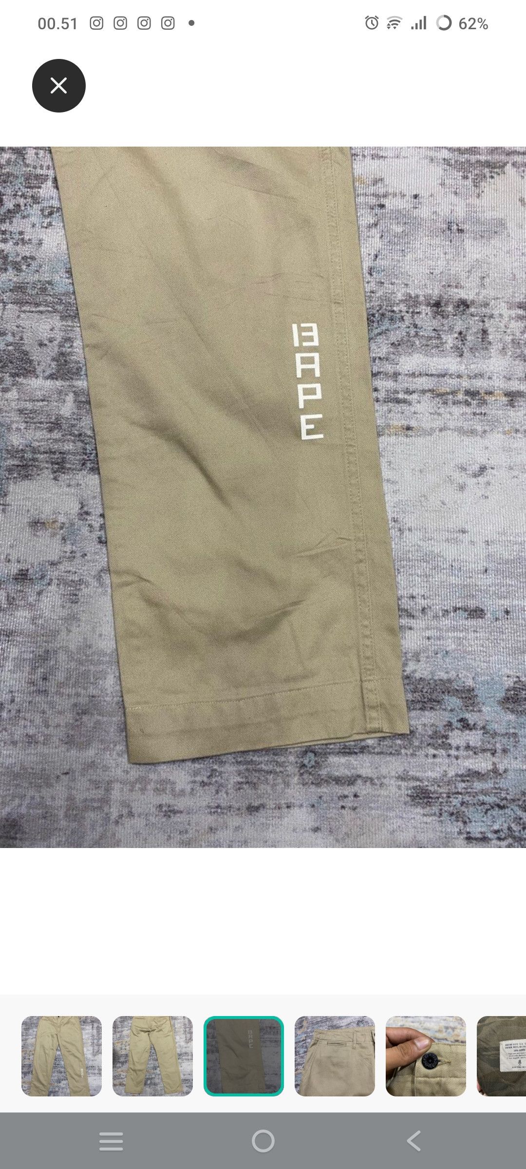 Bape Bape spellout chino pants size Large Size US 32 / EU 48 - 3 Thumbnail