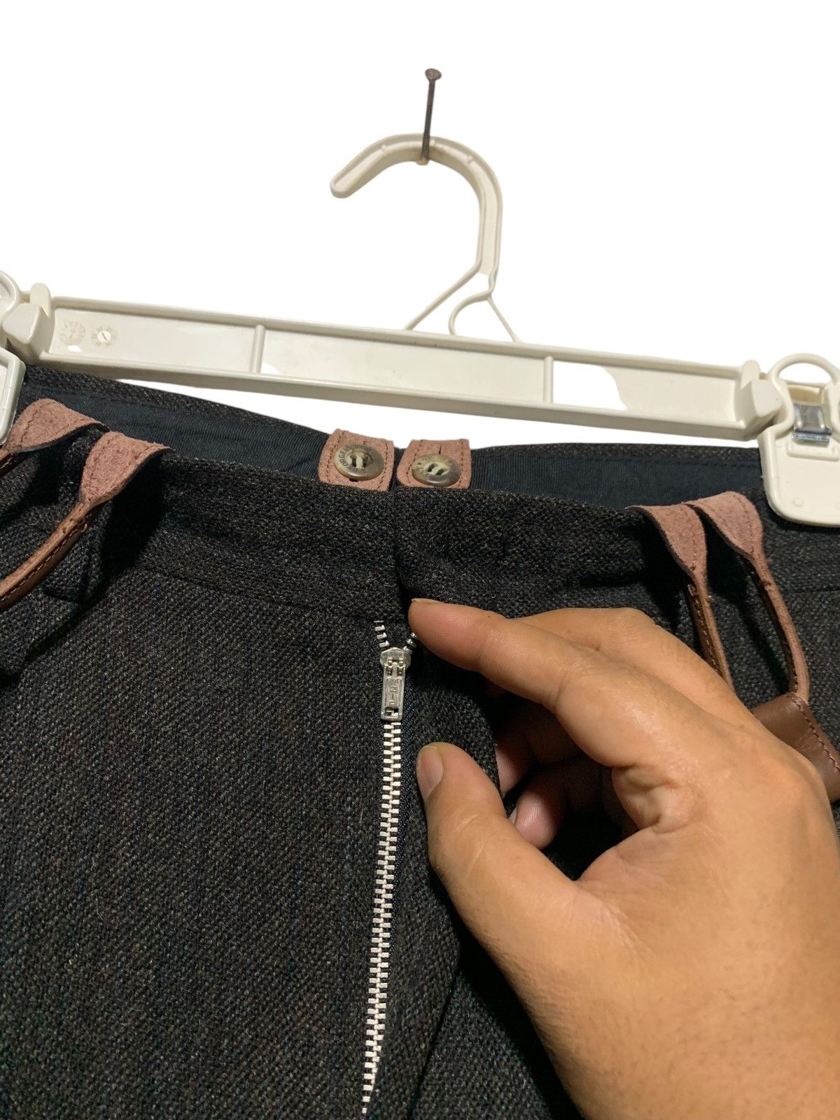 Yohji Yamamoto Vintage Xing For Men suspenders mohair wool trouser pants Size US 29 - 8 Thumbnail