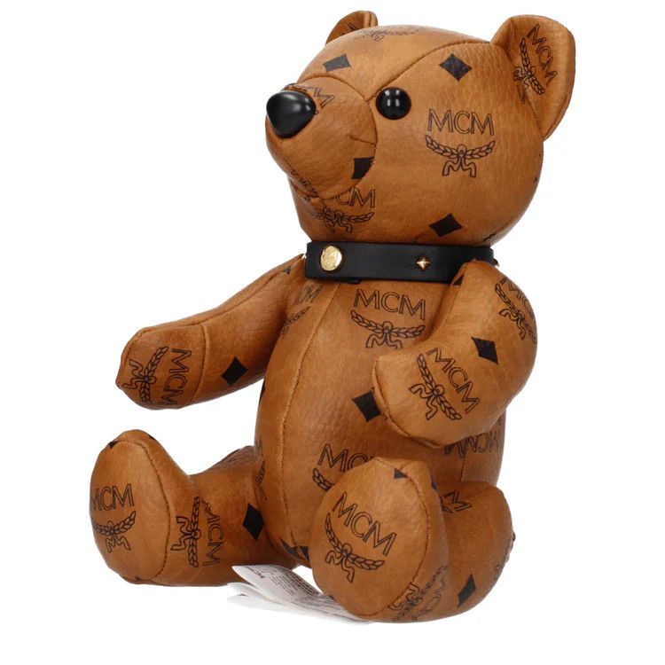 MCM o1tko10125 Size: OS / Logo Leather Teddy Bear in Brown/Black Size ONE SIZE - 2 Thumbnail