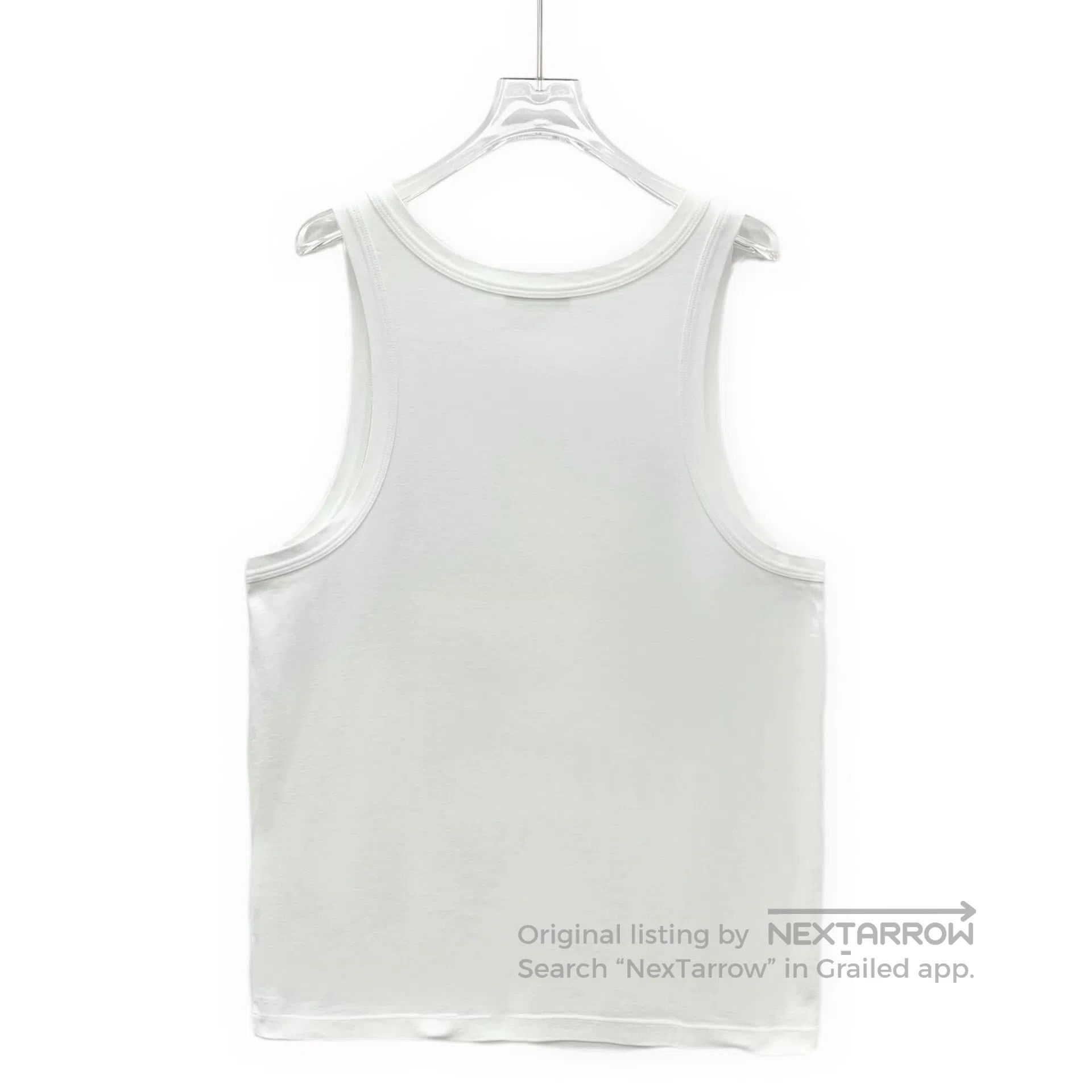 Prada Prada White Triangle Logo Cotton Round Neck Sleeveless Ves Size M / US 6-8 / IT 42-44 - 2 Thumbnail