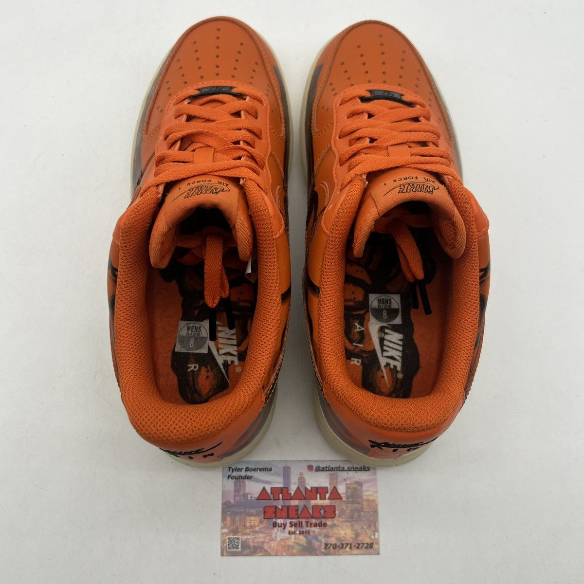 Nike Air Force 1 low Orange skeleton Size US 8 / EU 41 - 6 Thumbnail