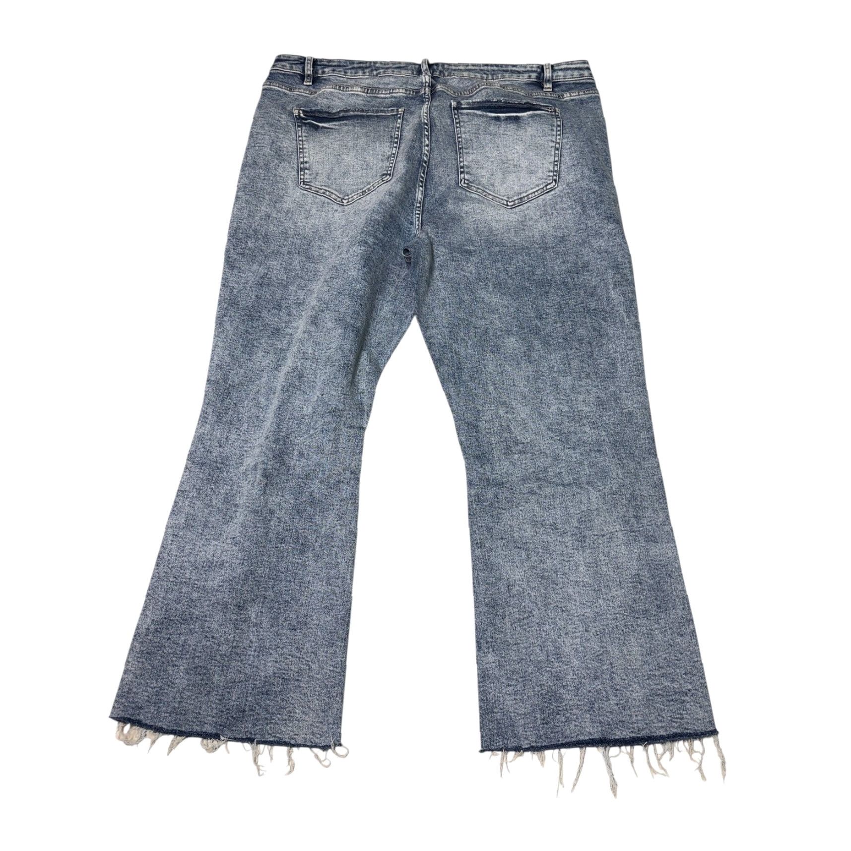Denime Mica Denim Jeans Flared Women 20W Plus Acid Wash Distressed Raw Hem 5-Pocket DenimCotton Polyester Spandex Zip Mid Rise Blue Vintage No Size 42" / US 20 - 7 Thumbnail
