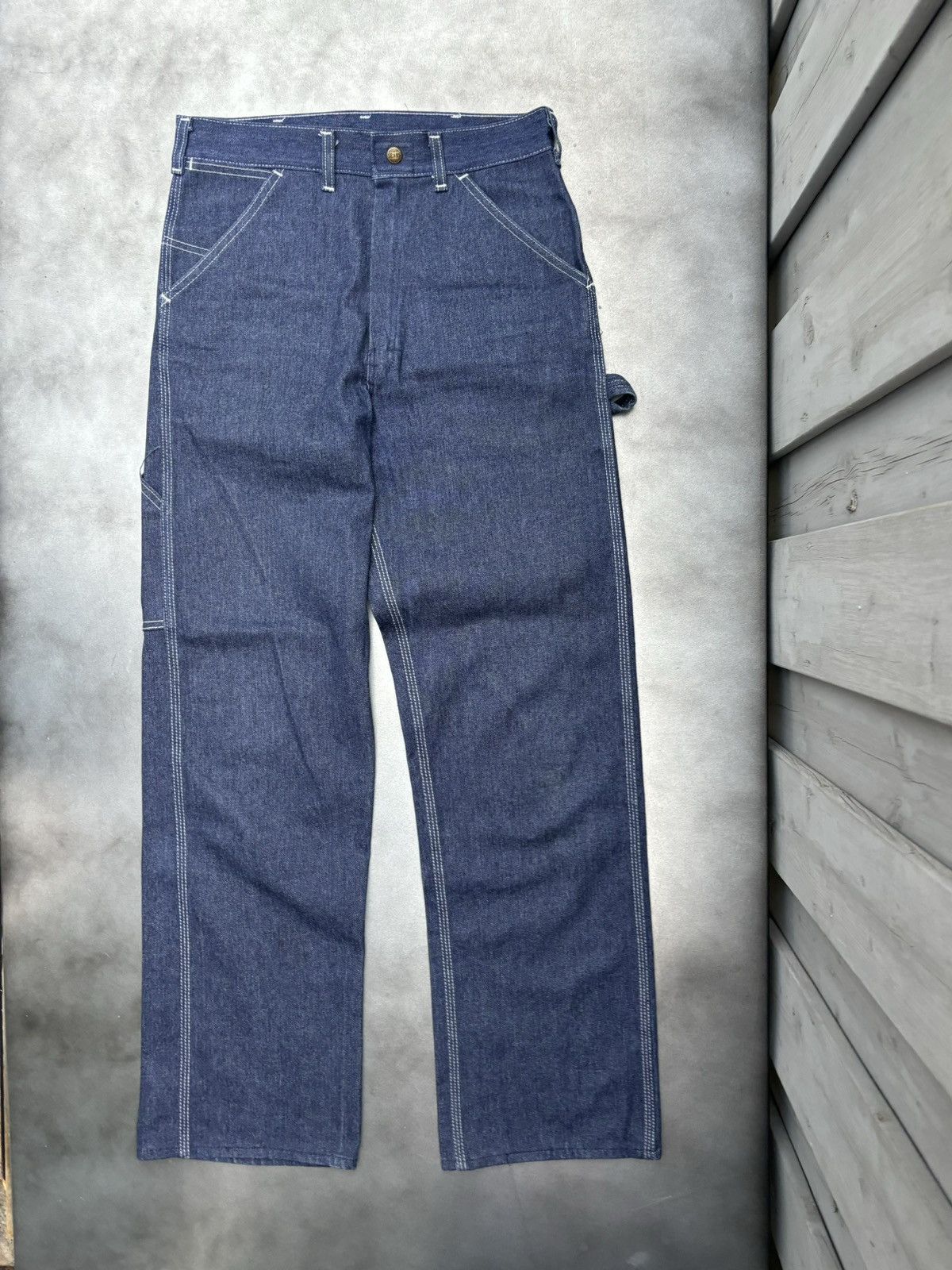 Sears × Vintage 70s Sears Toughskin Jeans Vintage Dark Wash Denim Carpenter Size US 30 / EU 46 - 9 Thumbnail