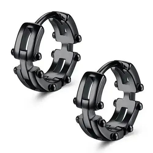 Sterling Silver Y2K Round Irregular Hoop Earring Size ONE SIZE - 2 Thumbnail