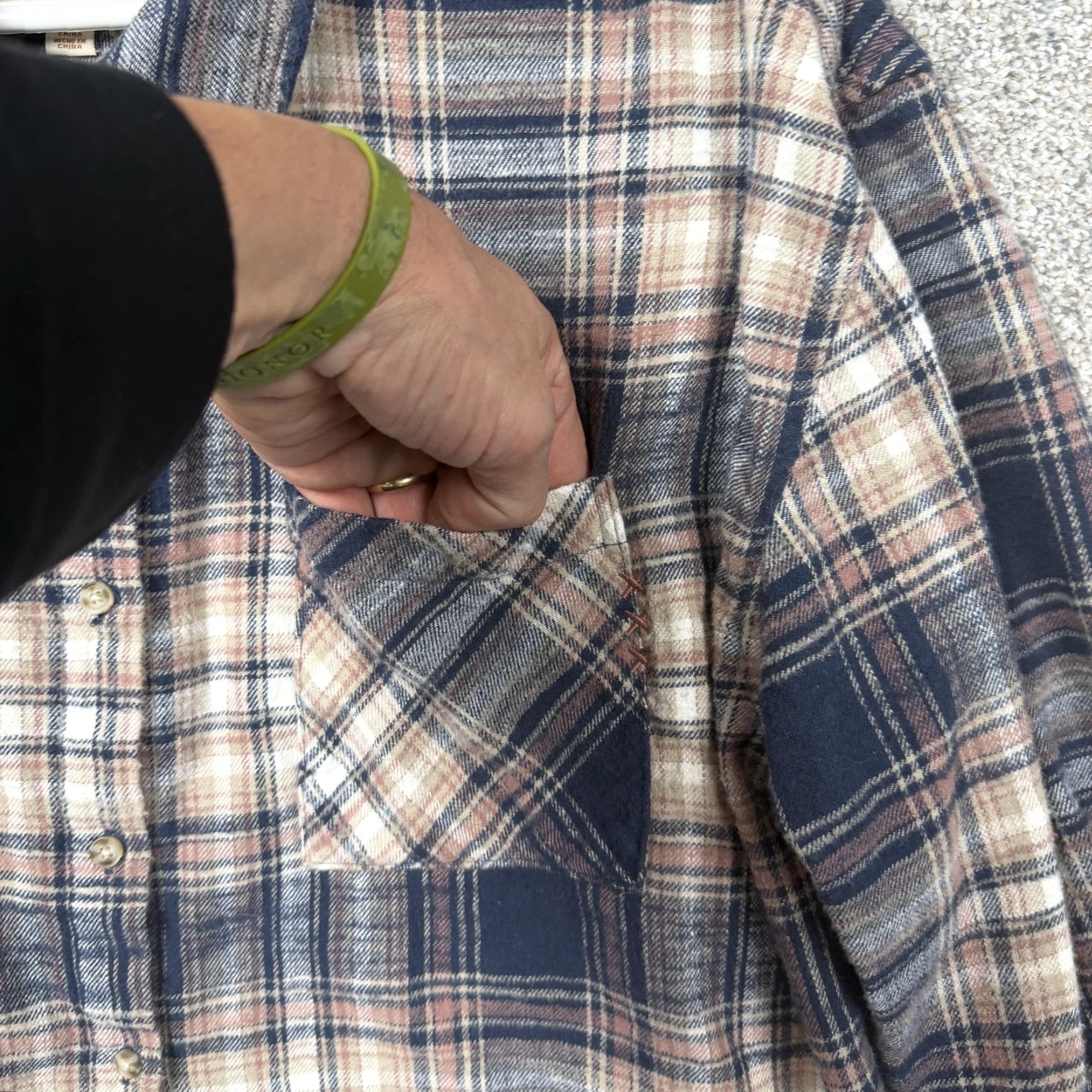 Scotch & Soda Scotch & Soda Womens XL Button-Up Shirt Plaid Flannel Blue Pink Tan Cream Long Sleeve Casual Vintage Grunge Size XL / US 12-14 / IT 48-50 - 4 Thumbnail